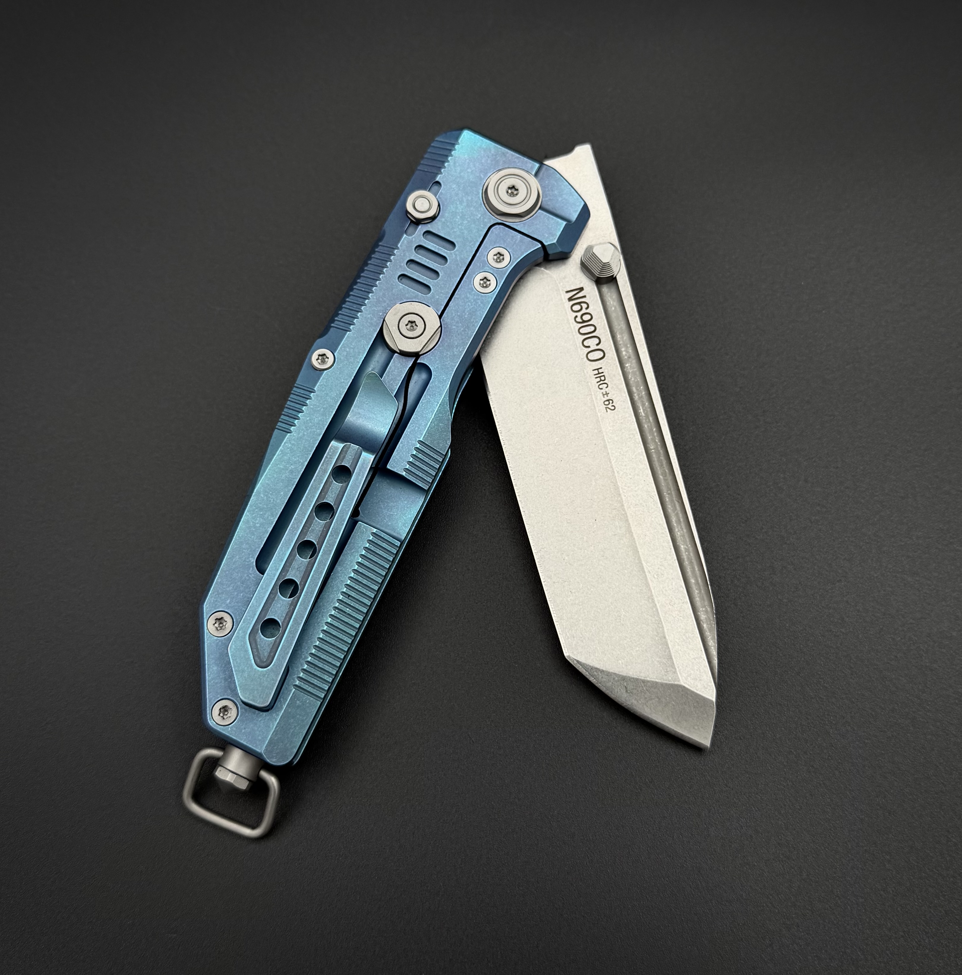 Складной тактический нож Alien n690c0 Titanium Blue Alpha Miu