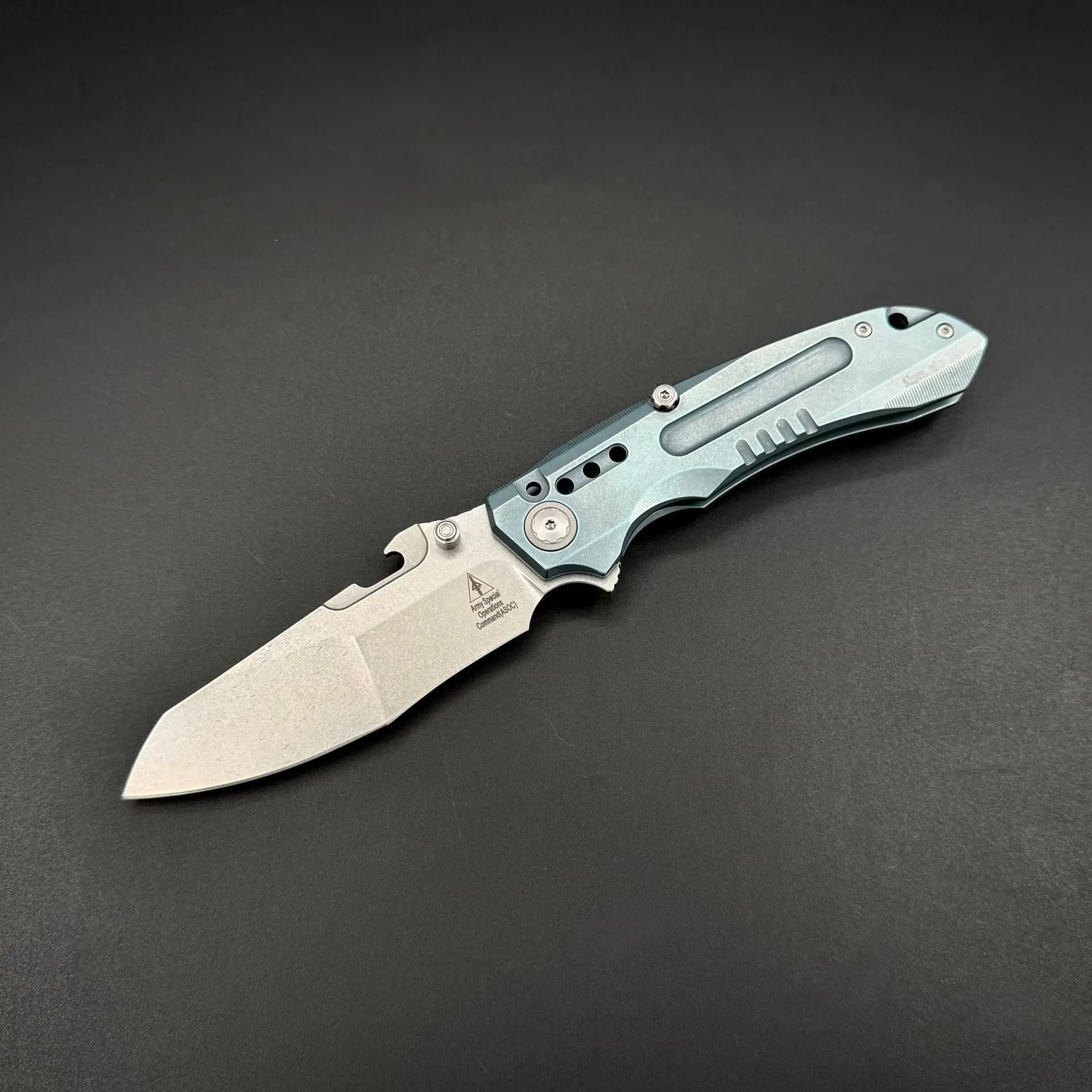 Складной тактический нож Martian n690co Titanium Light Blue Alpha Miu