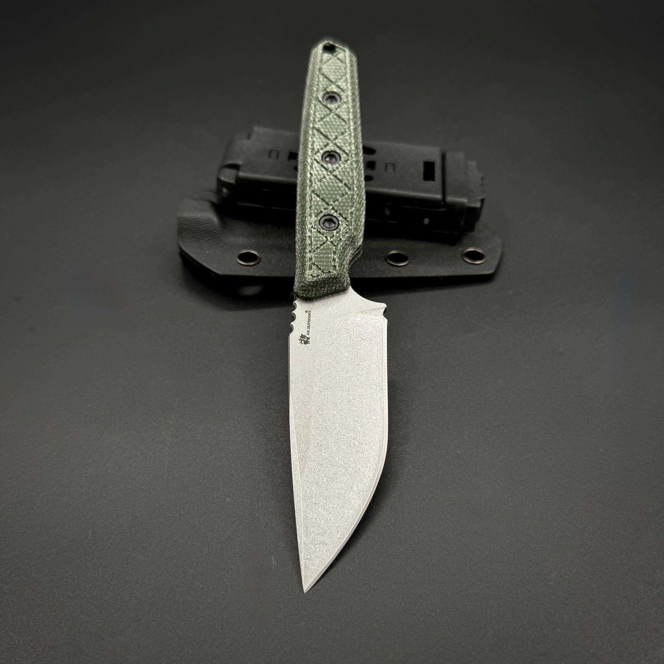 Нож скиннер HX OUTDOORS MAVERICK Sandvik 14C28N Green Micarta