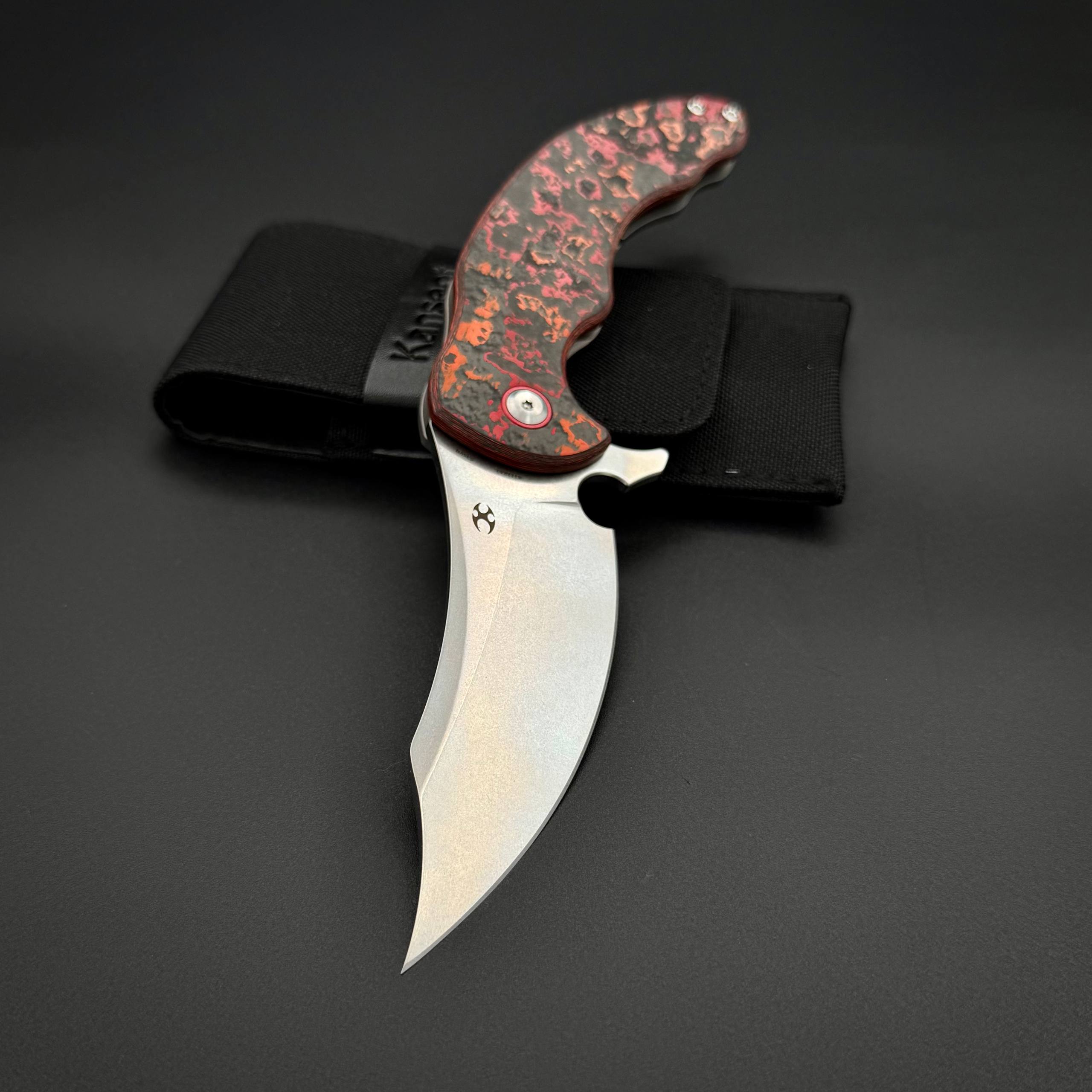 Складной нож Gilgamesh Kansept CPM S35VN MarsValley FatCarbon Fiber, Beat Blasted Titanium