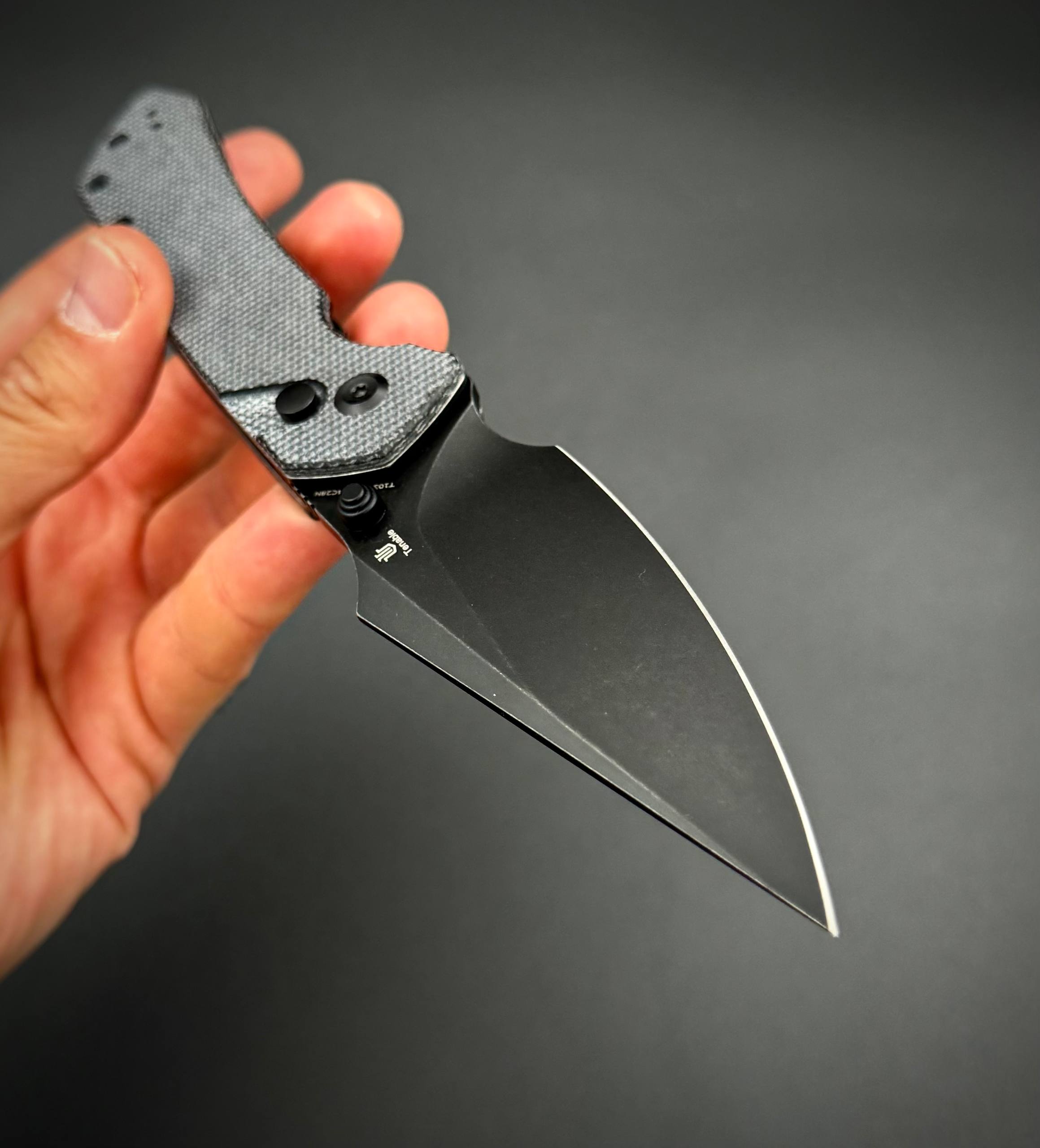 Складной нож Tenable Fenrir Blackwash 14C28N Black Micarta
