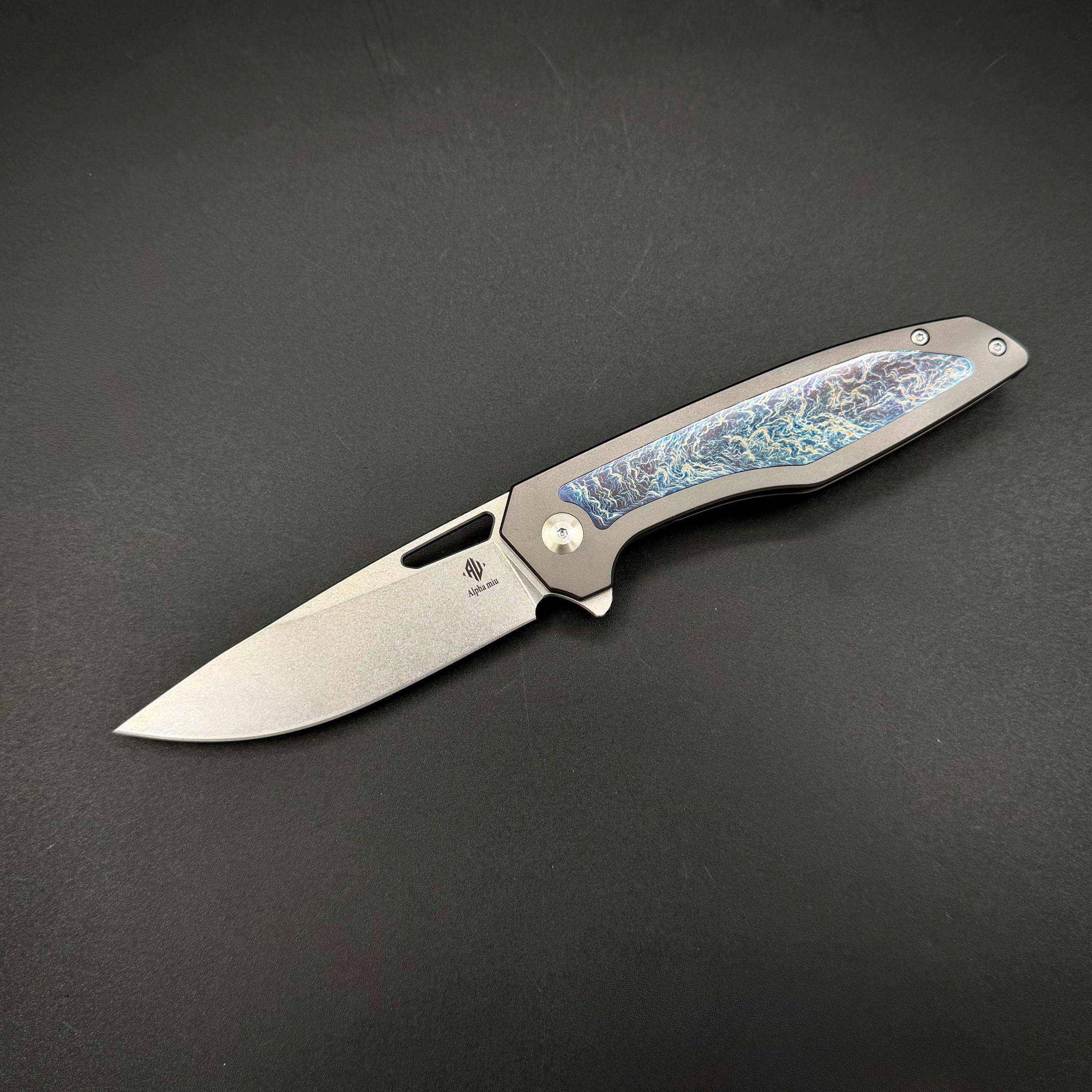 Складной нож Void Gray Titanium Drop Point Alpha Miu