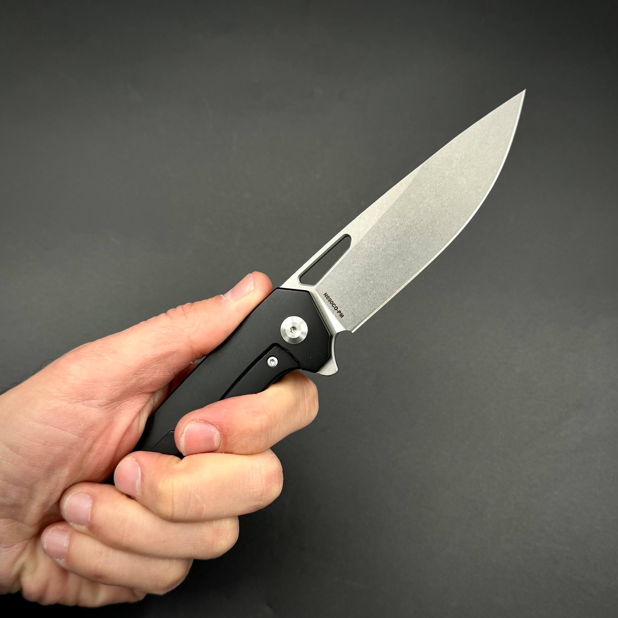 Складной нож Void Black Titanium Drop Point Alpha Miu