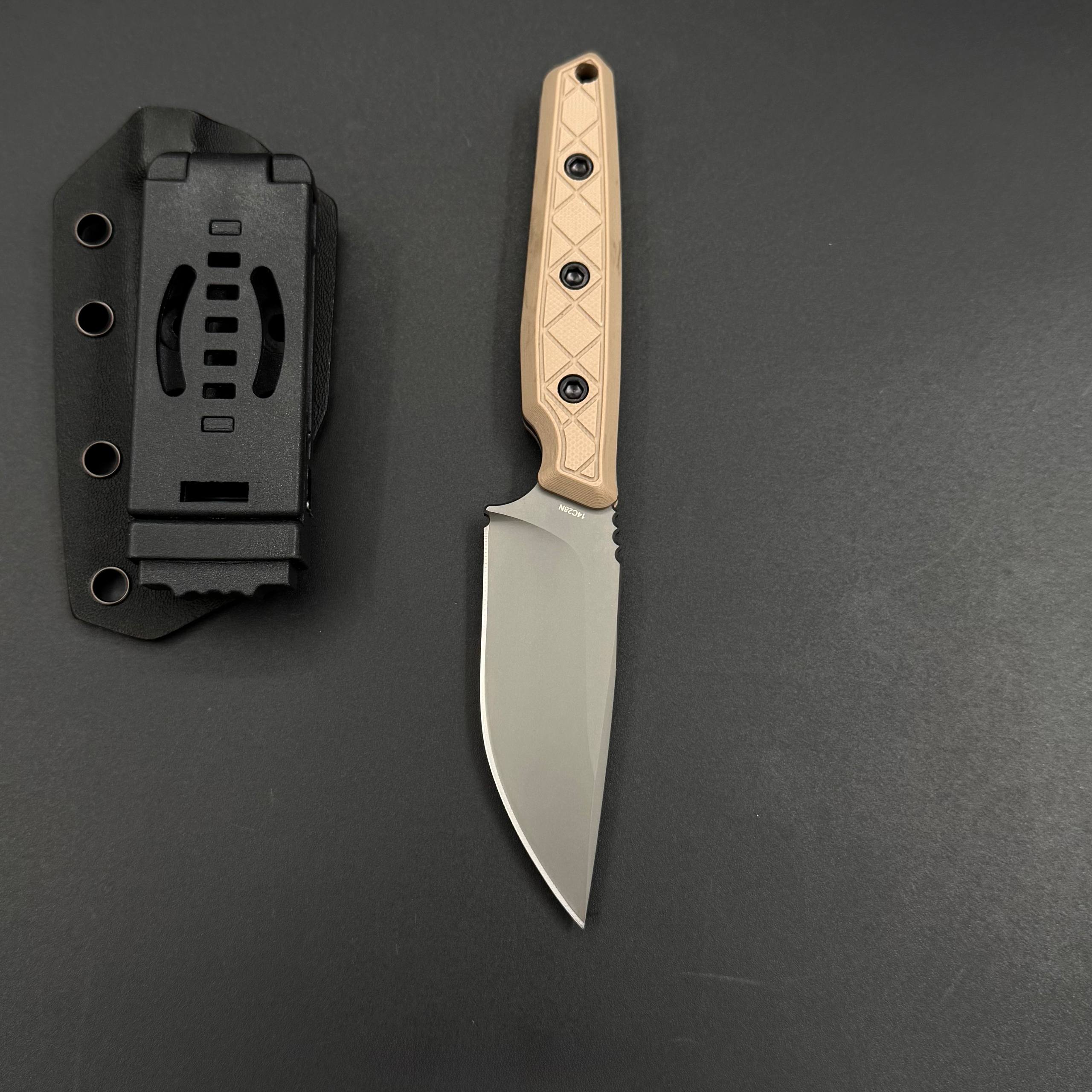 Нож скиннер HX OUTDOORS MAVERICK Sandvik 14C28N G10 Biege