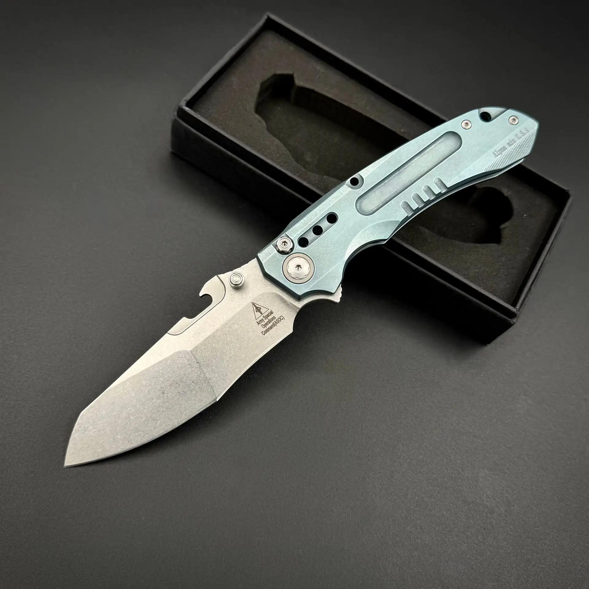 Складной тактический нож Martian n690co Titanium Light Blue Alpha Miu