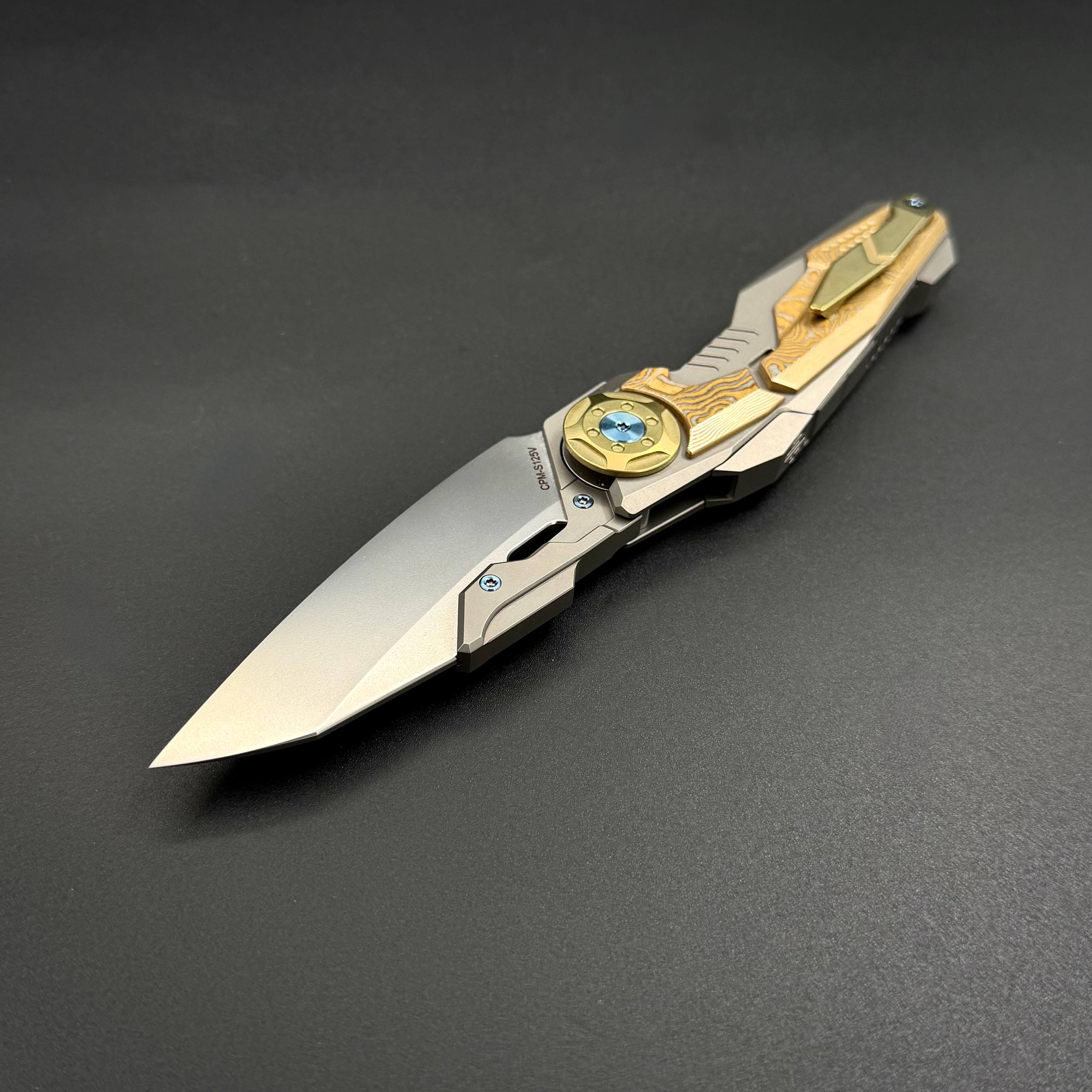Складной нож интеграл Nexus CPM S125V Timascus Gold Titanium Alpha Miu
