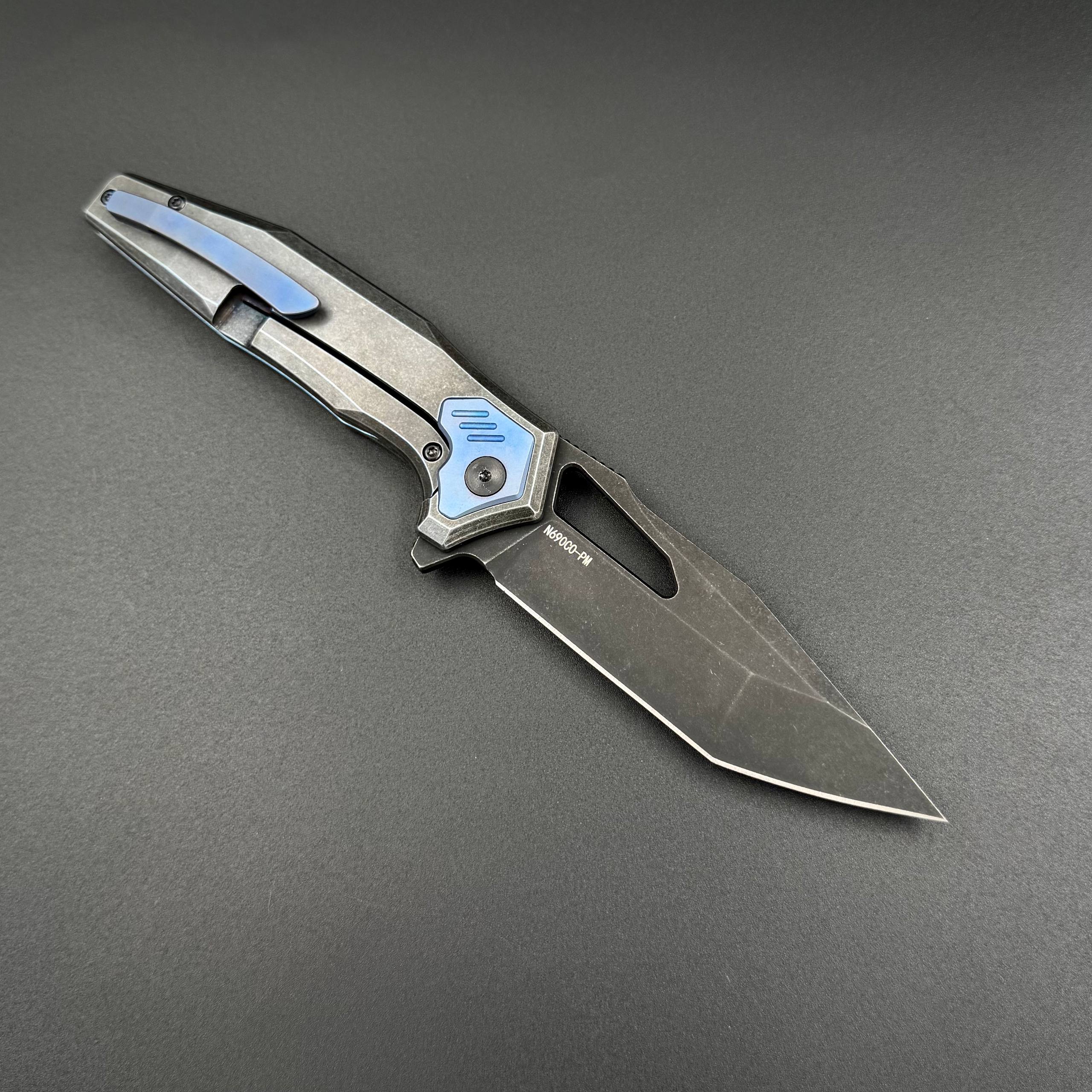 Складной нож Xornis N690CO Blue BW Titanium Terra Series Alpha Miu