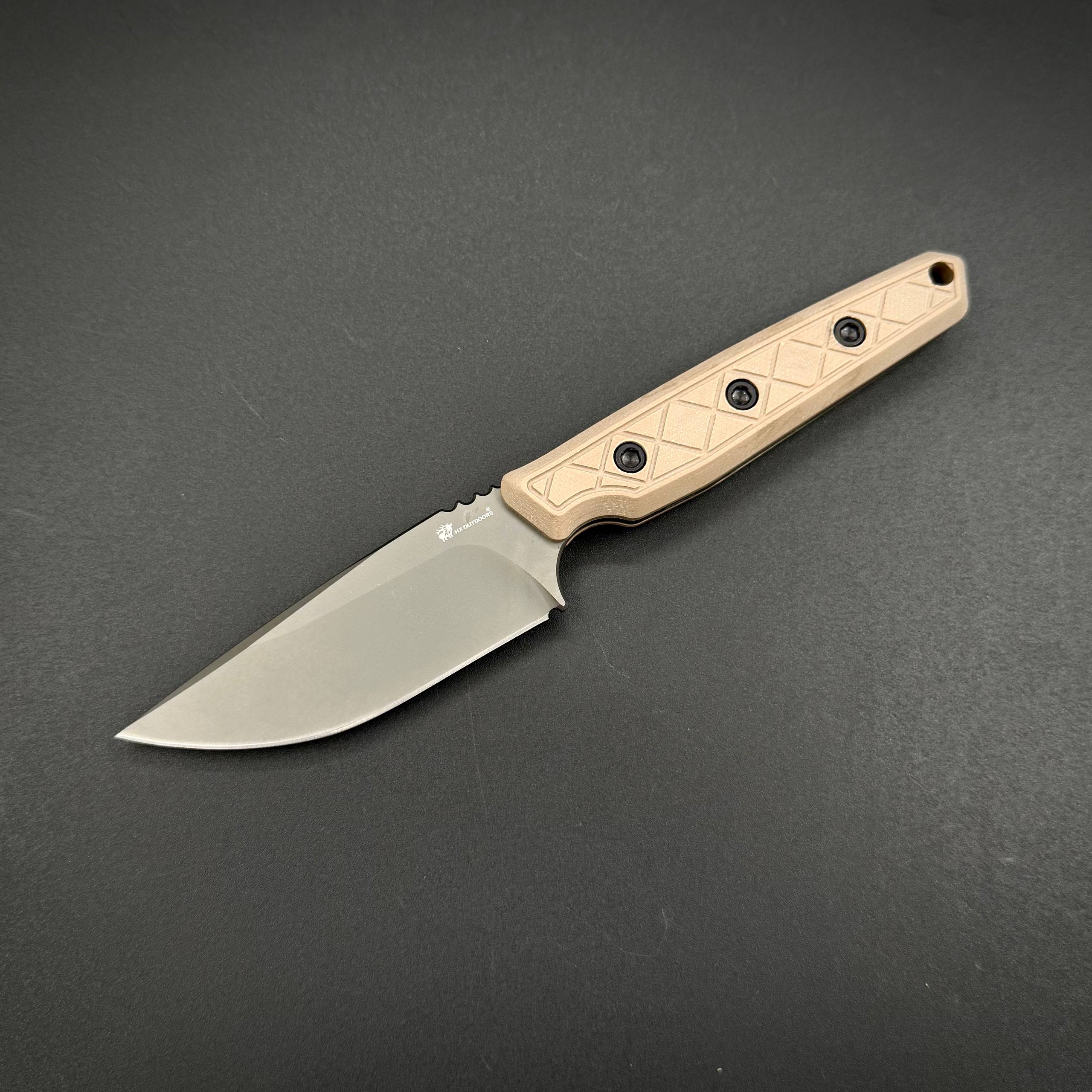 Нож скиннер HX OUTDOORS MAVERICK Sandvik 14C28N G10 Biege