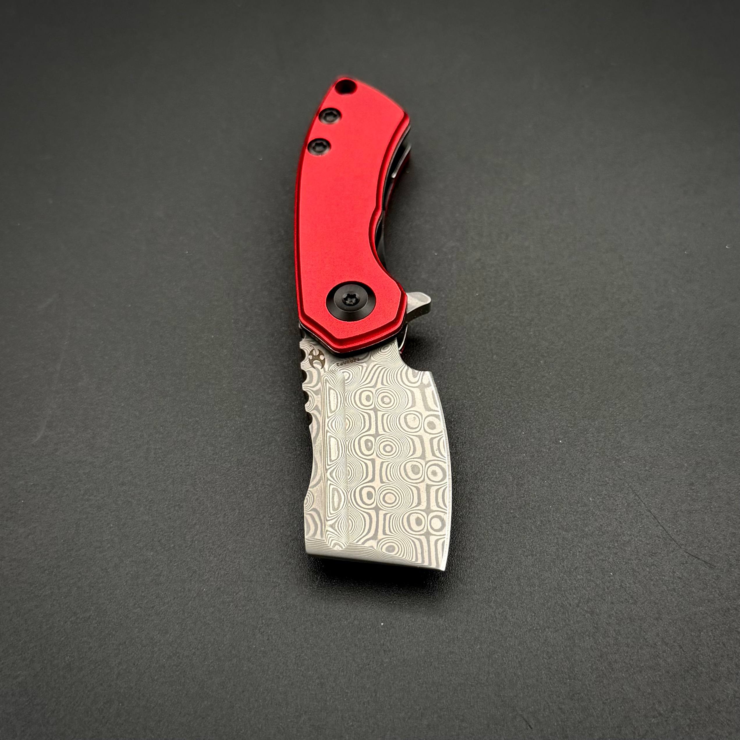 Складной нож Mini Korvid Damascus Red Anodised Aluminium