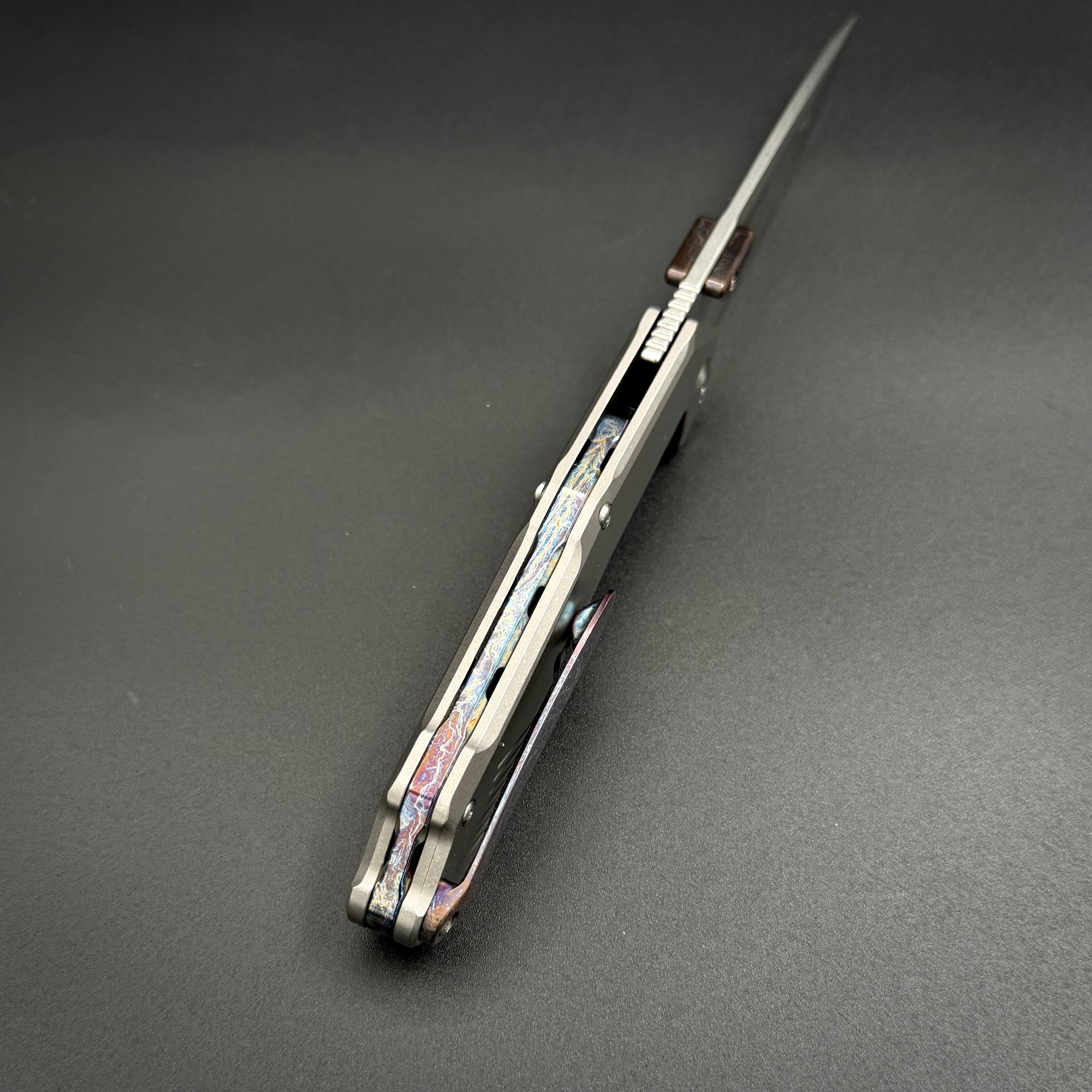 Складной нож Vigil n690co Titanium Custom Carbon Fiber T106 Yellow Alpha Miu