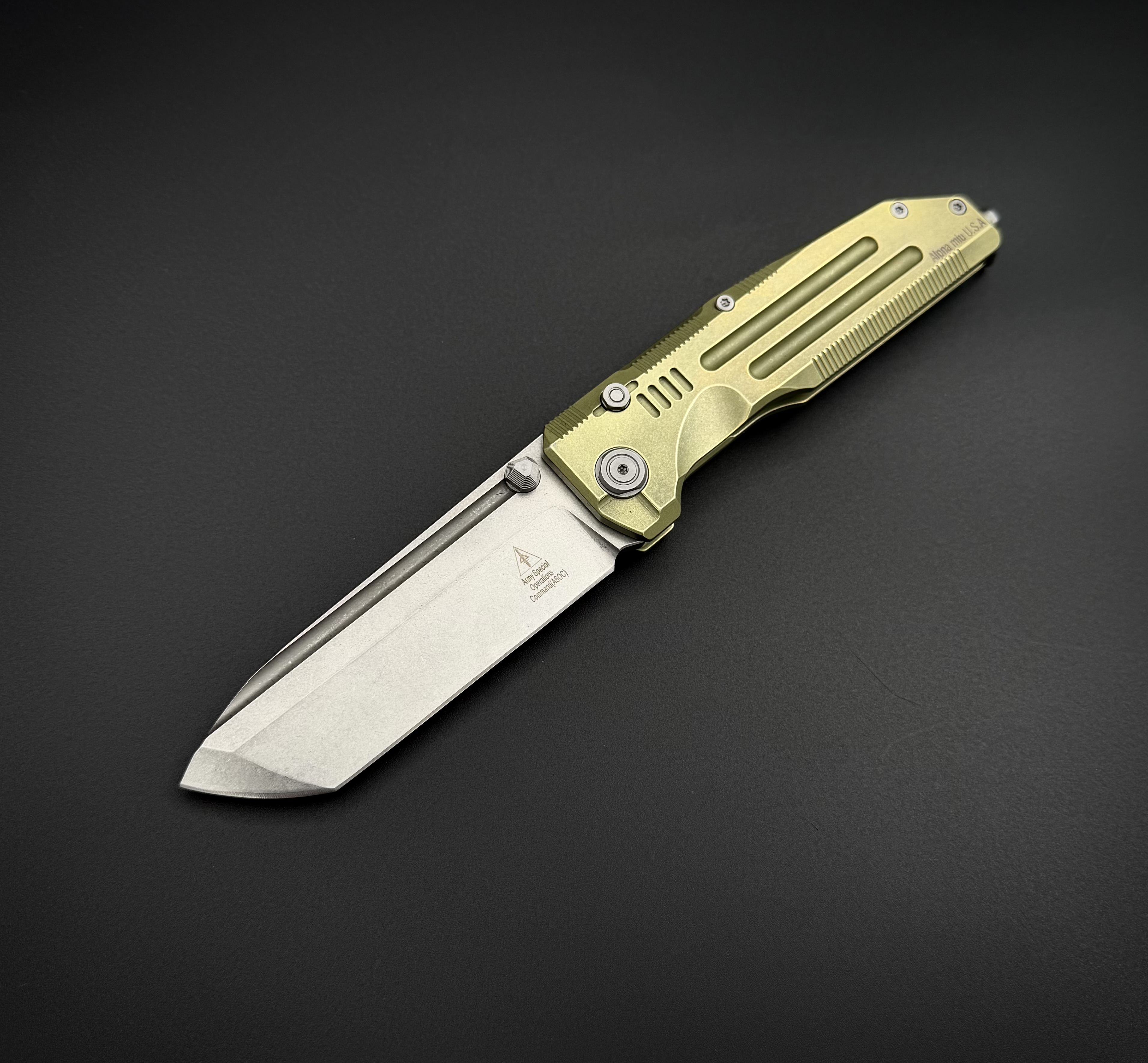 Складной тактический нож Alien n690c0 Titanium Olive Alpha Miu