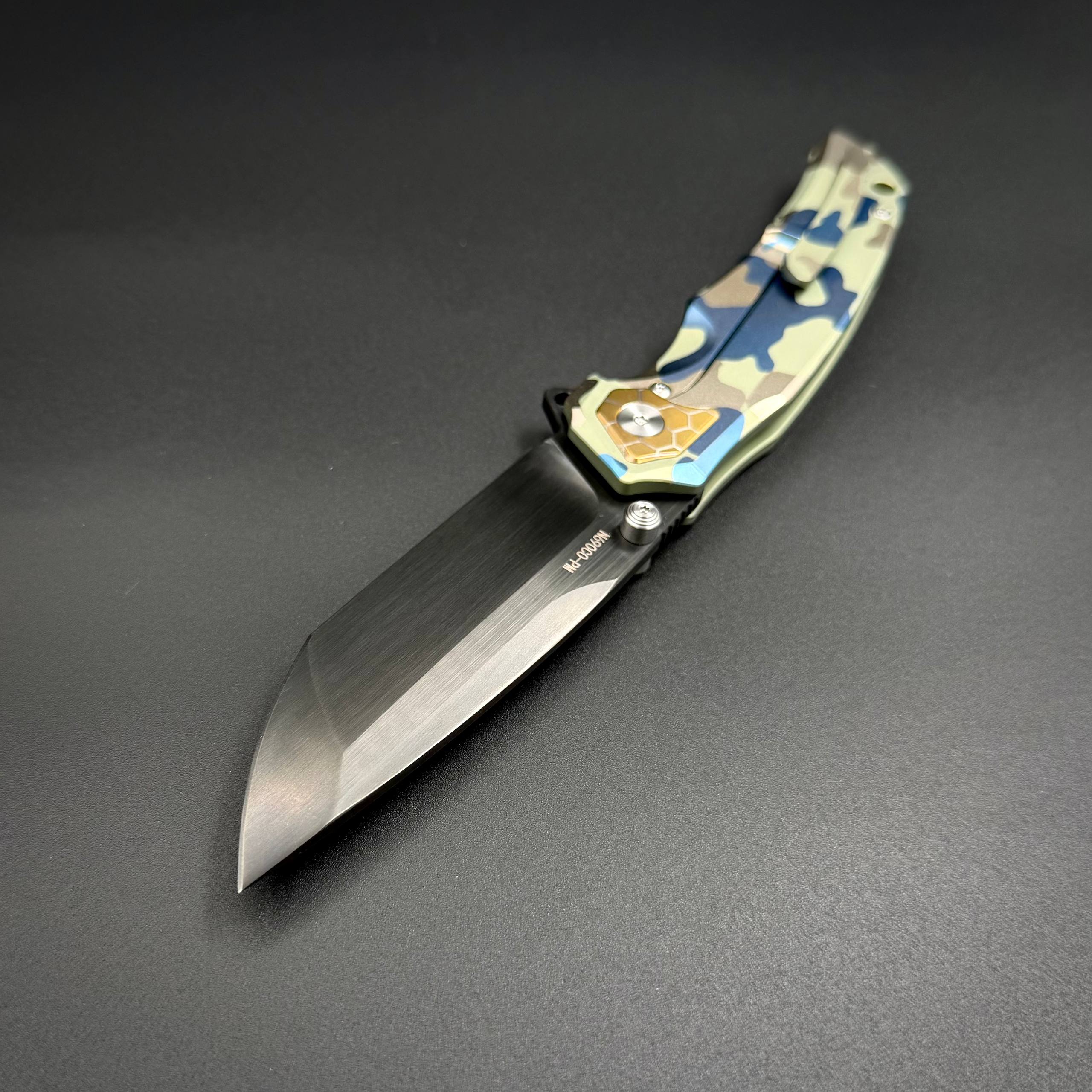 Складной нож REX N690CO Titanium Blue Brown Alpha Miu