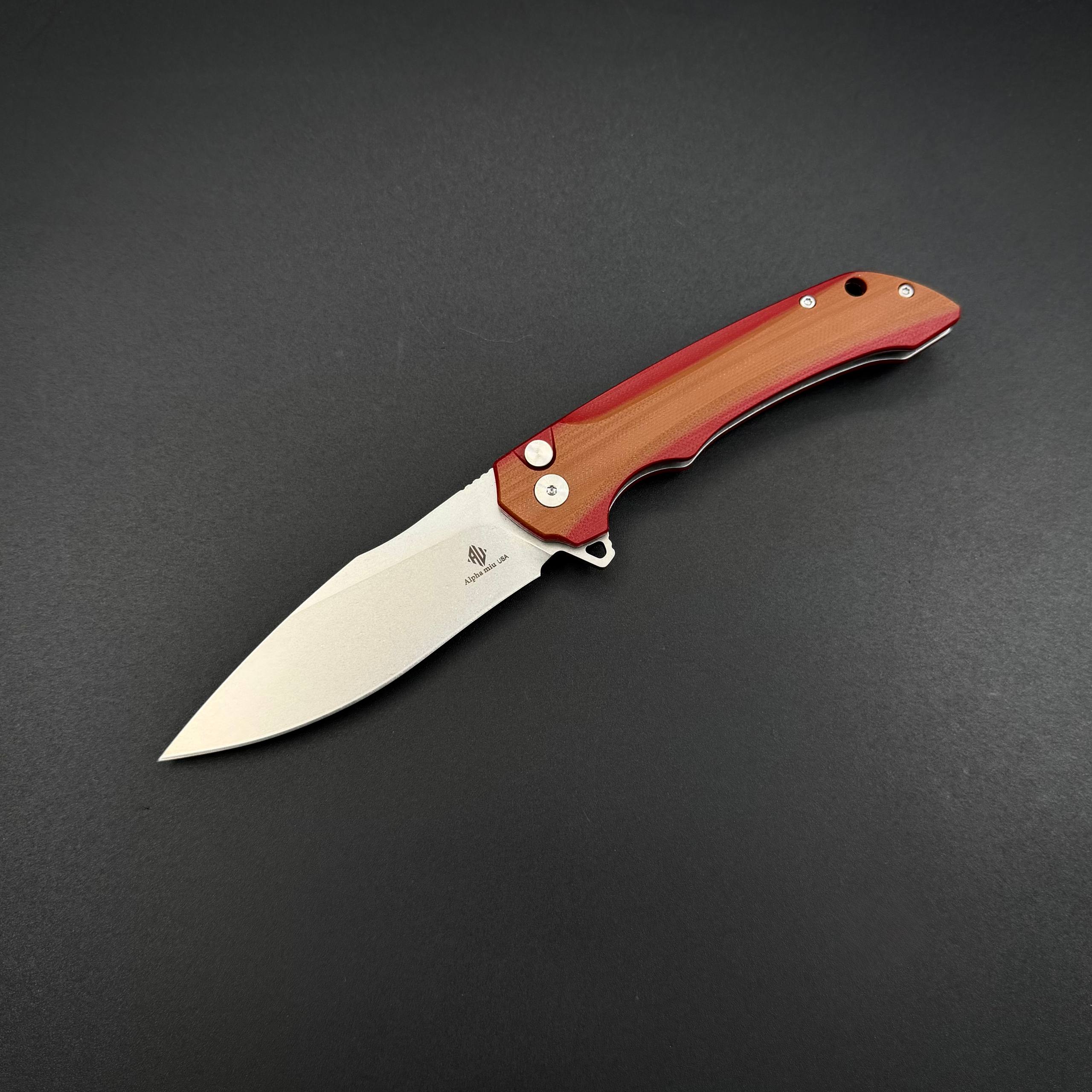 Складной нож Abyss-B n690co G10 Brown Red Alpha Miu