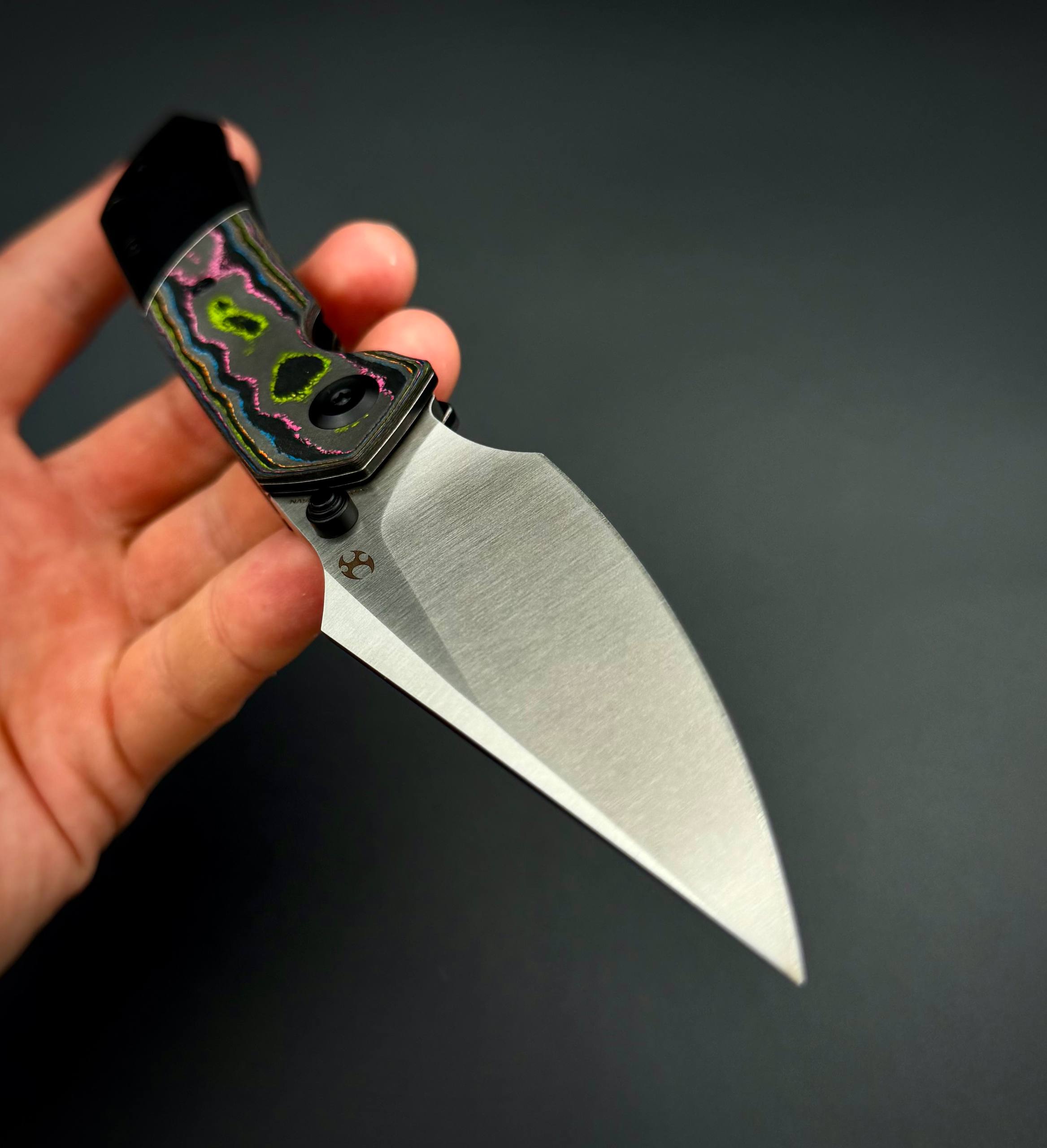 Складной нож Kansept Fenrir Satin CPM s35vn Blackwash Titanium 80s Carbon