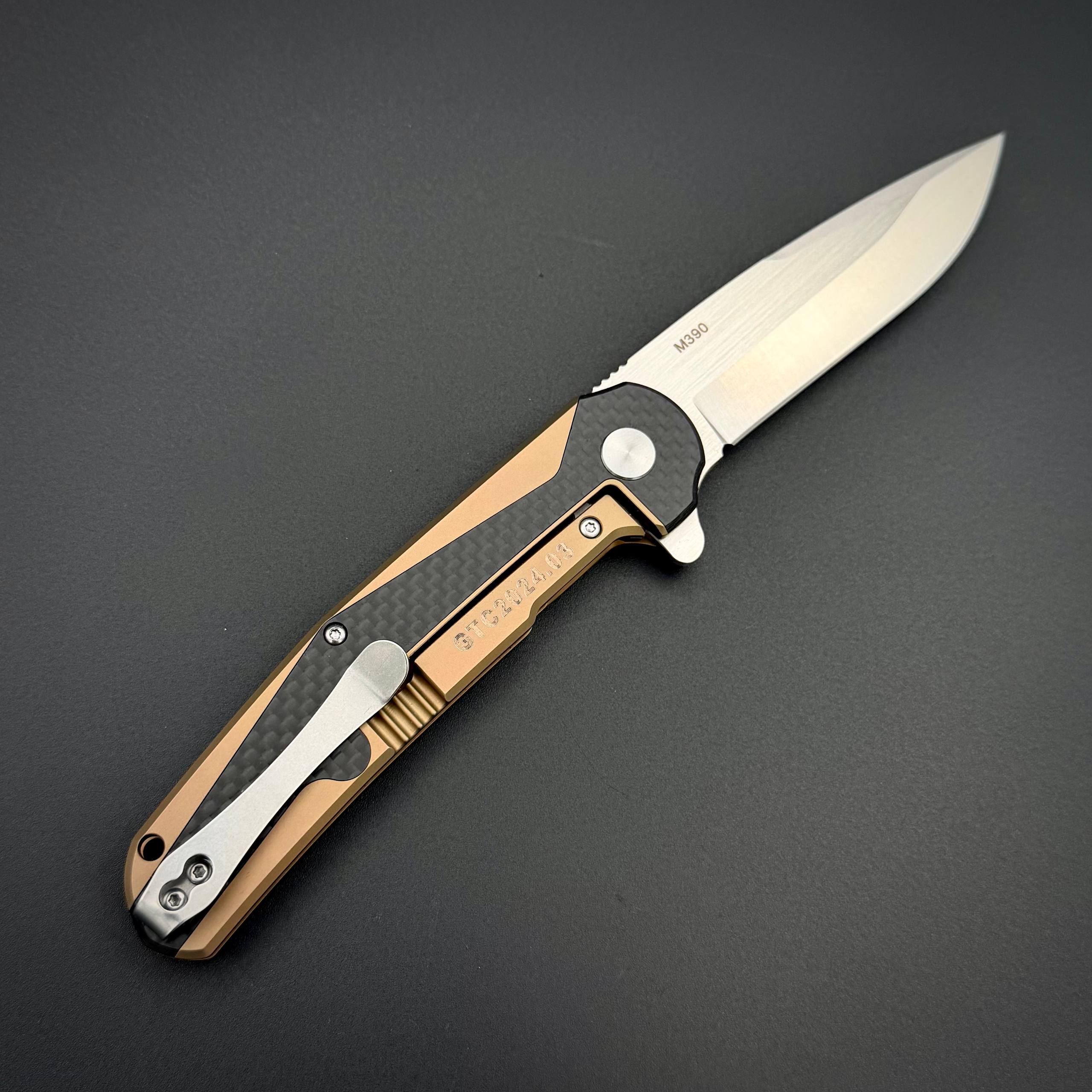 Нож складной Ti-Drop Gold M390 Alpha Miu