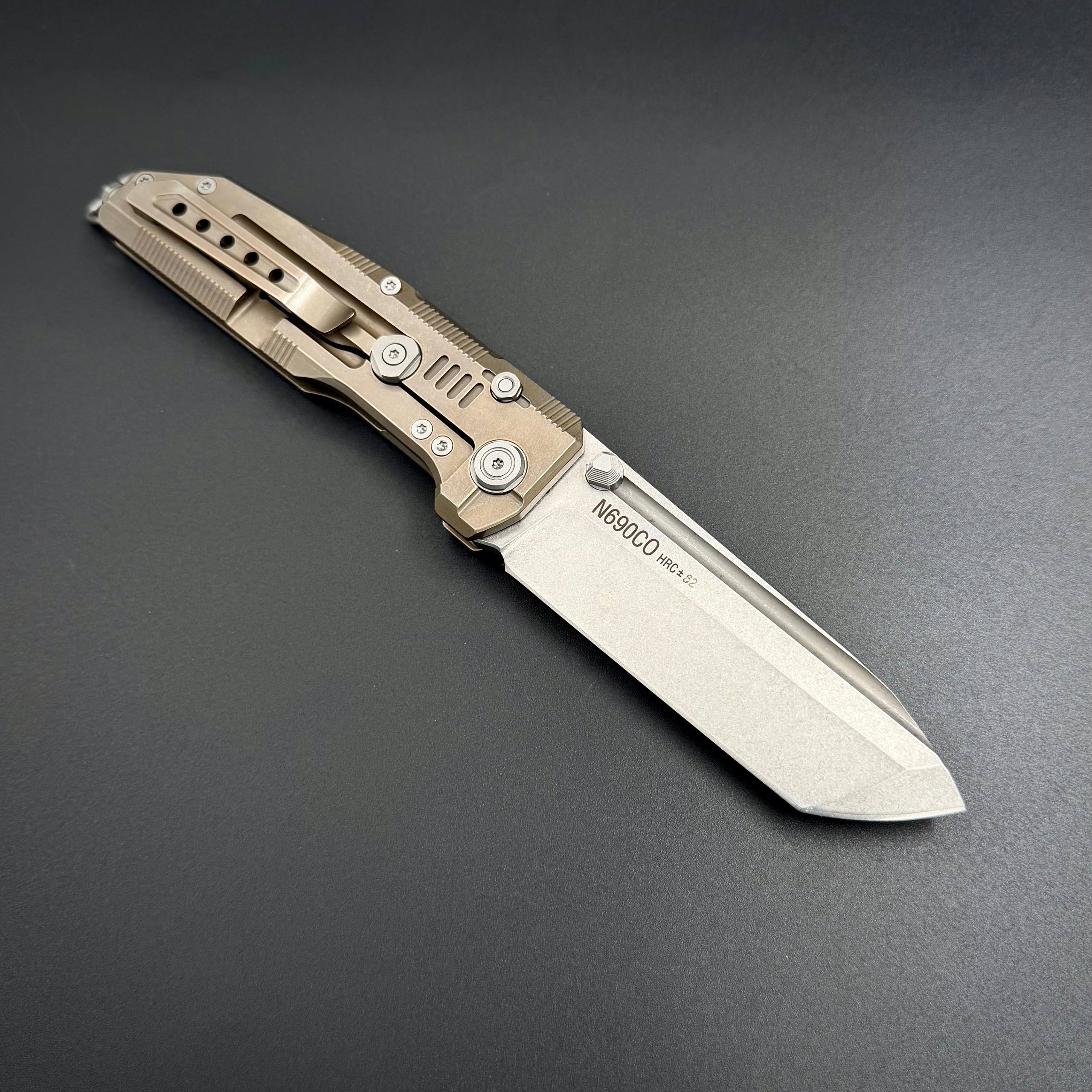 Складной тактический нож Alien n690c0 Titanium Bronze Alpha Miu