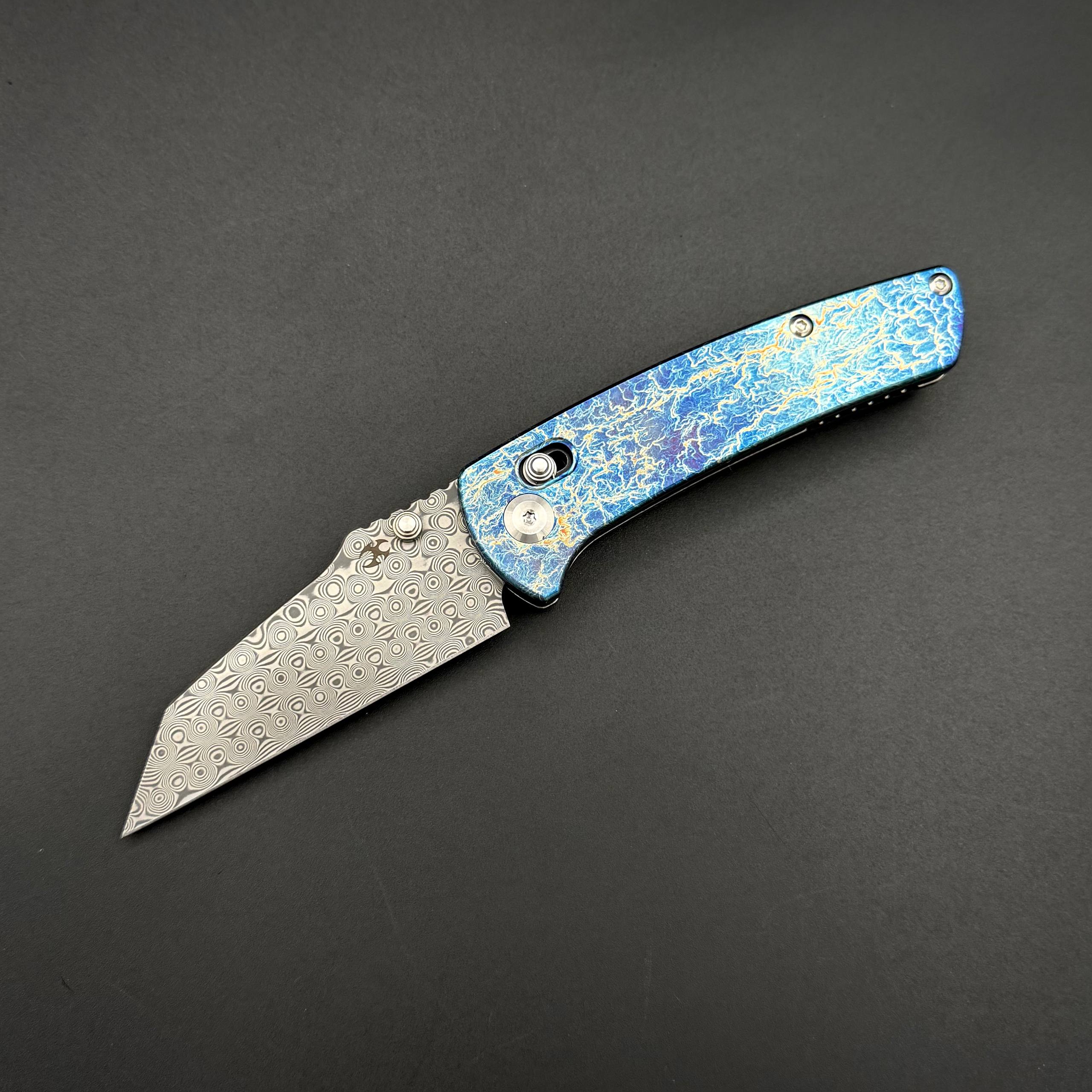 Складной нож Kansept Main Street Damascus Titanium With Lighting Strike Finish