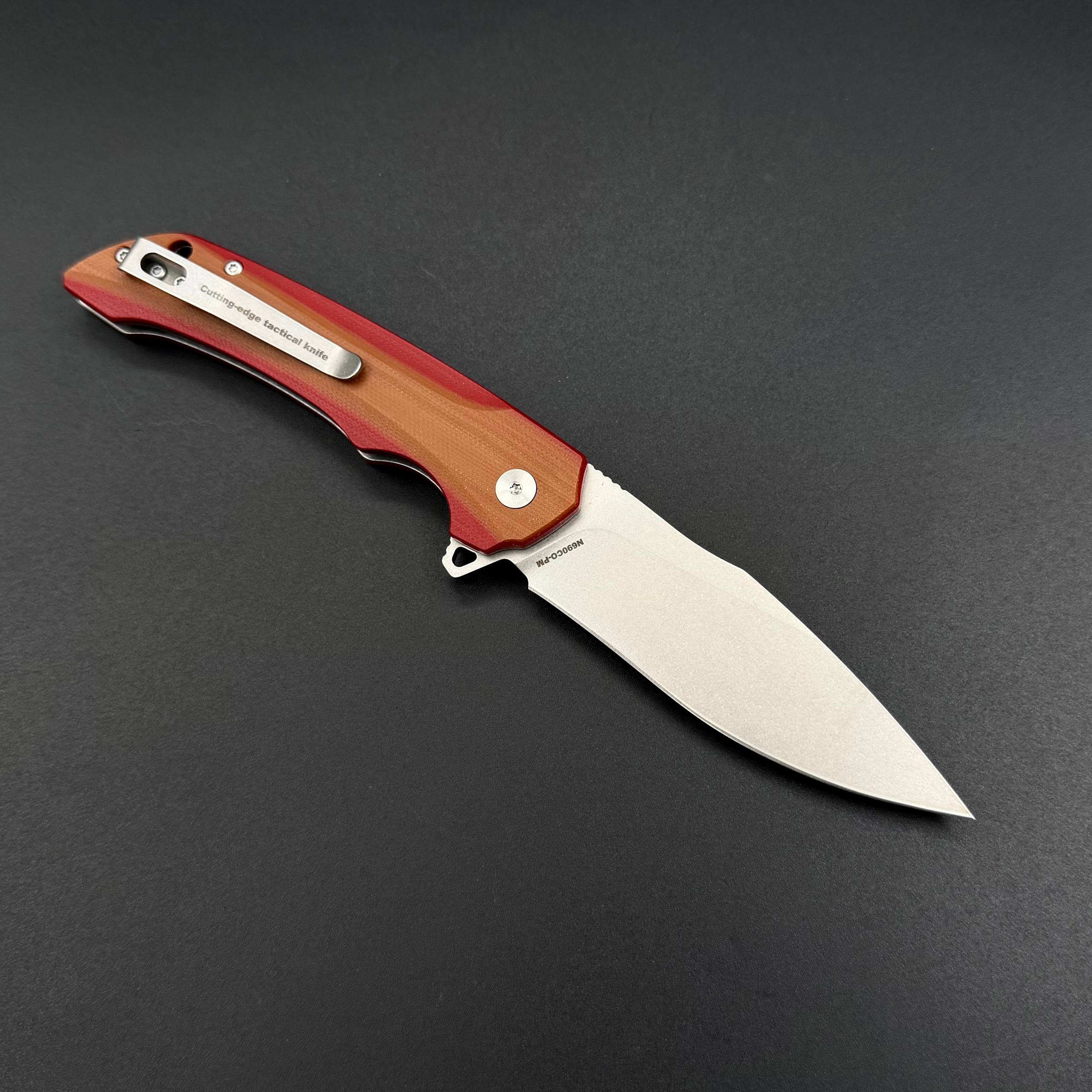 Складной нож Abyss-B n690co G10 Brown Red Alpha Miu