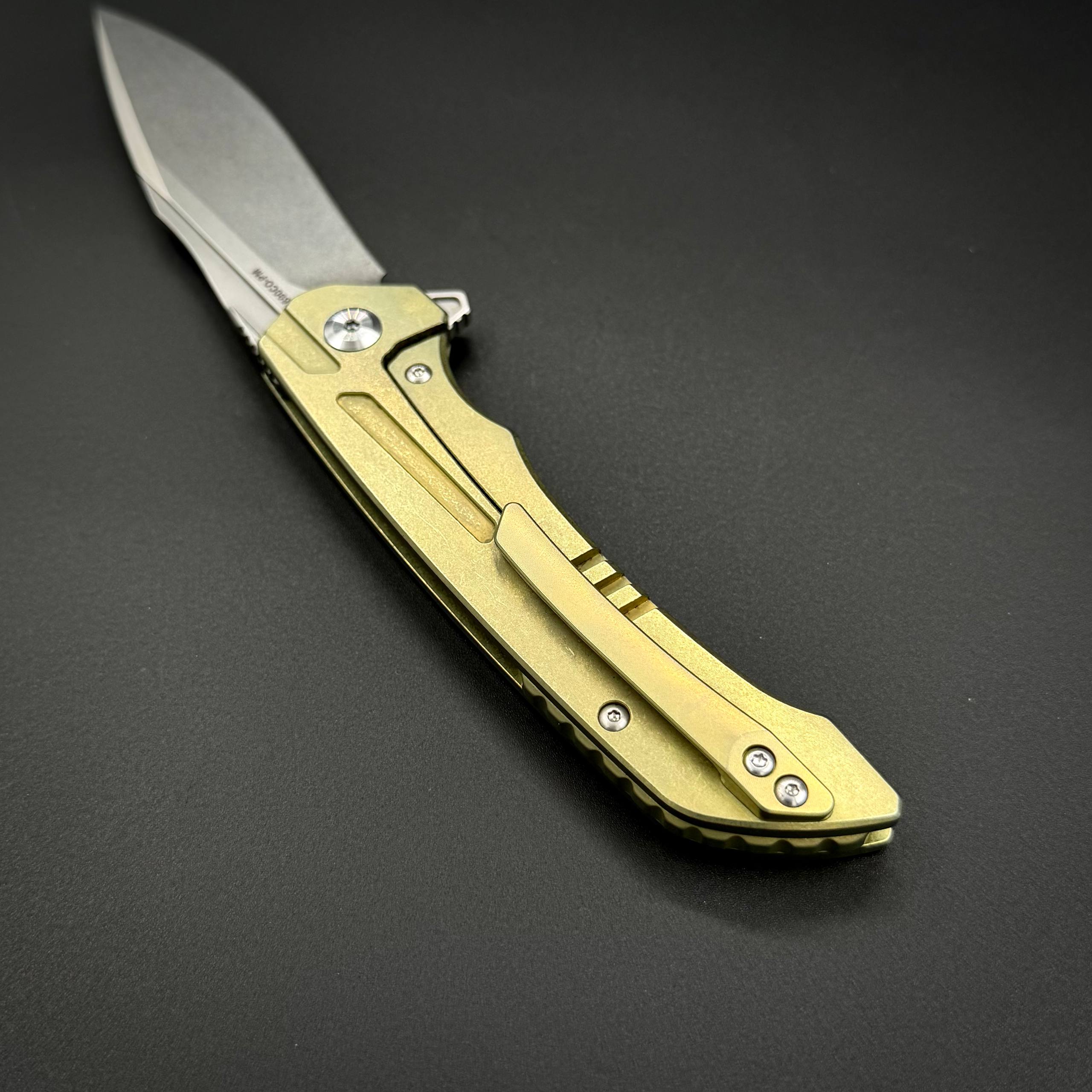 Складной нож Abyss n690co Titanium Gold Alpha Miu