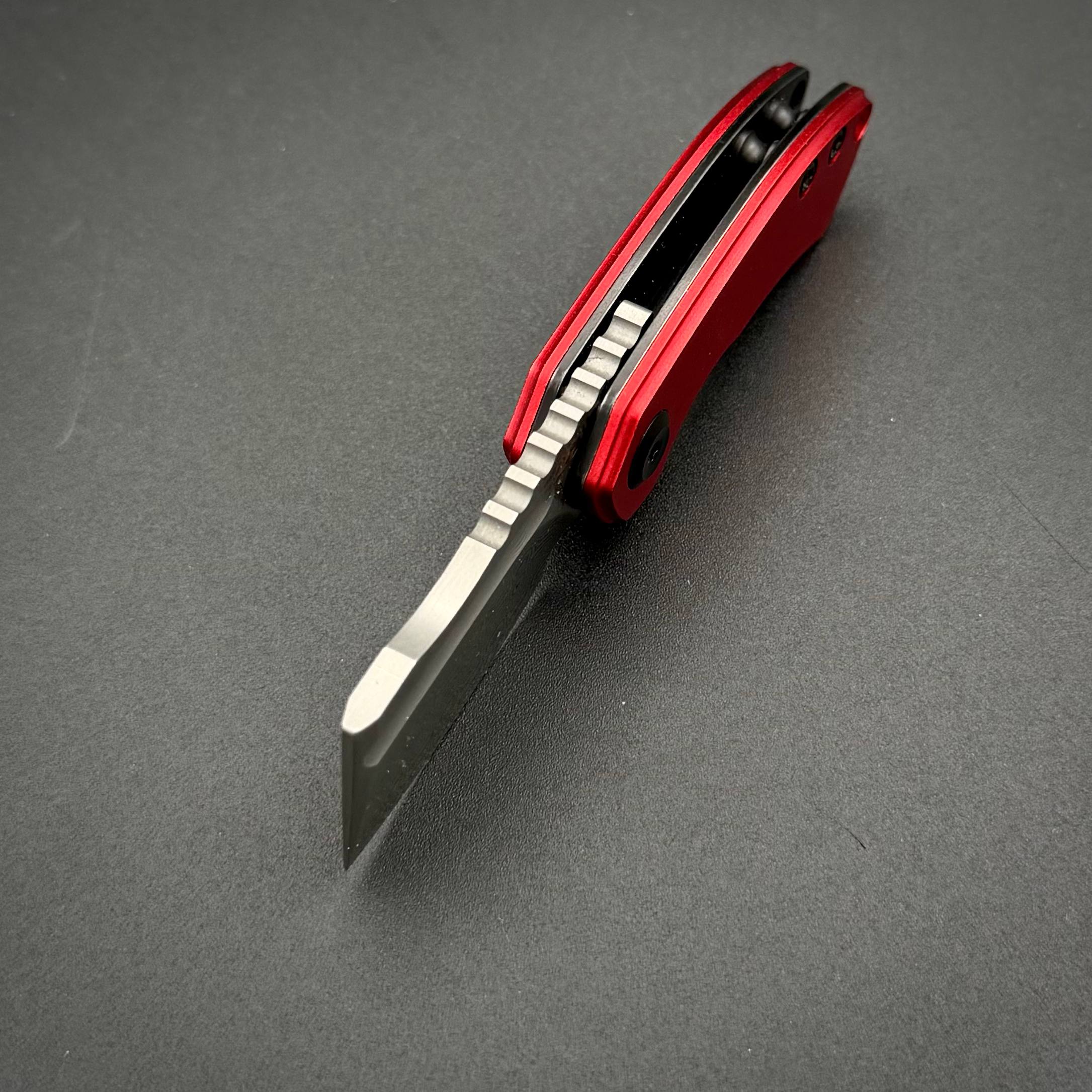 Складной нож Mini Korvid Damascus Red Anodised Aluminium