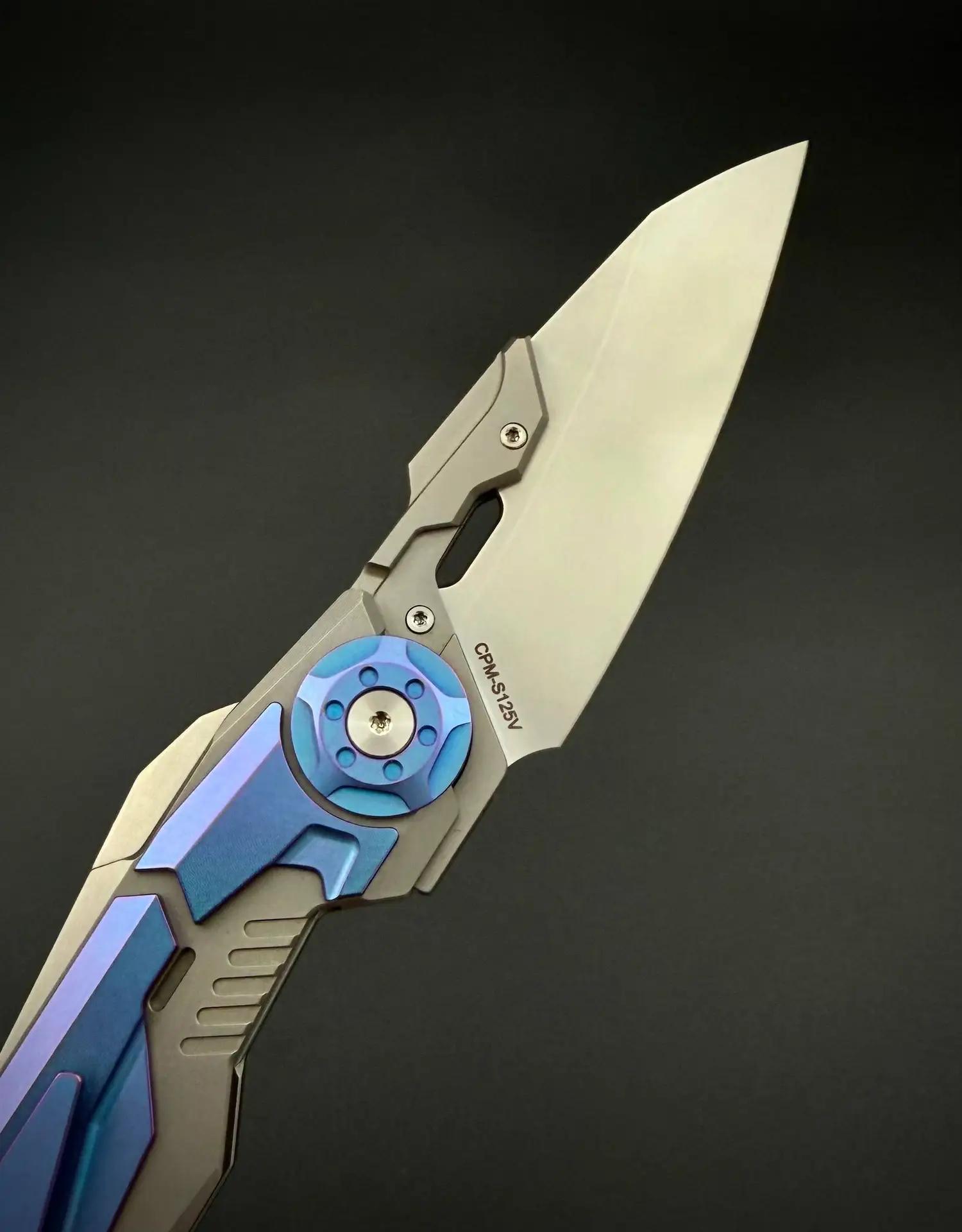 Складной нож интеграл Nexus CPM S125V Blue Titanium Alpha Miu