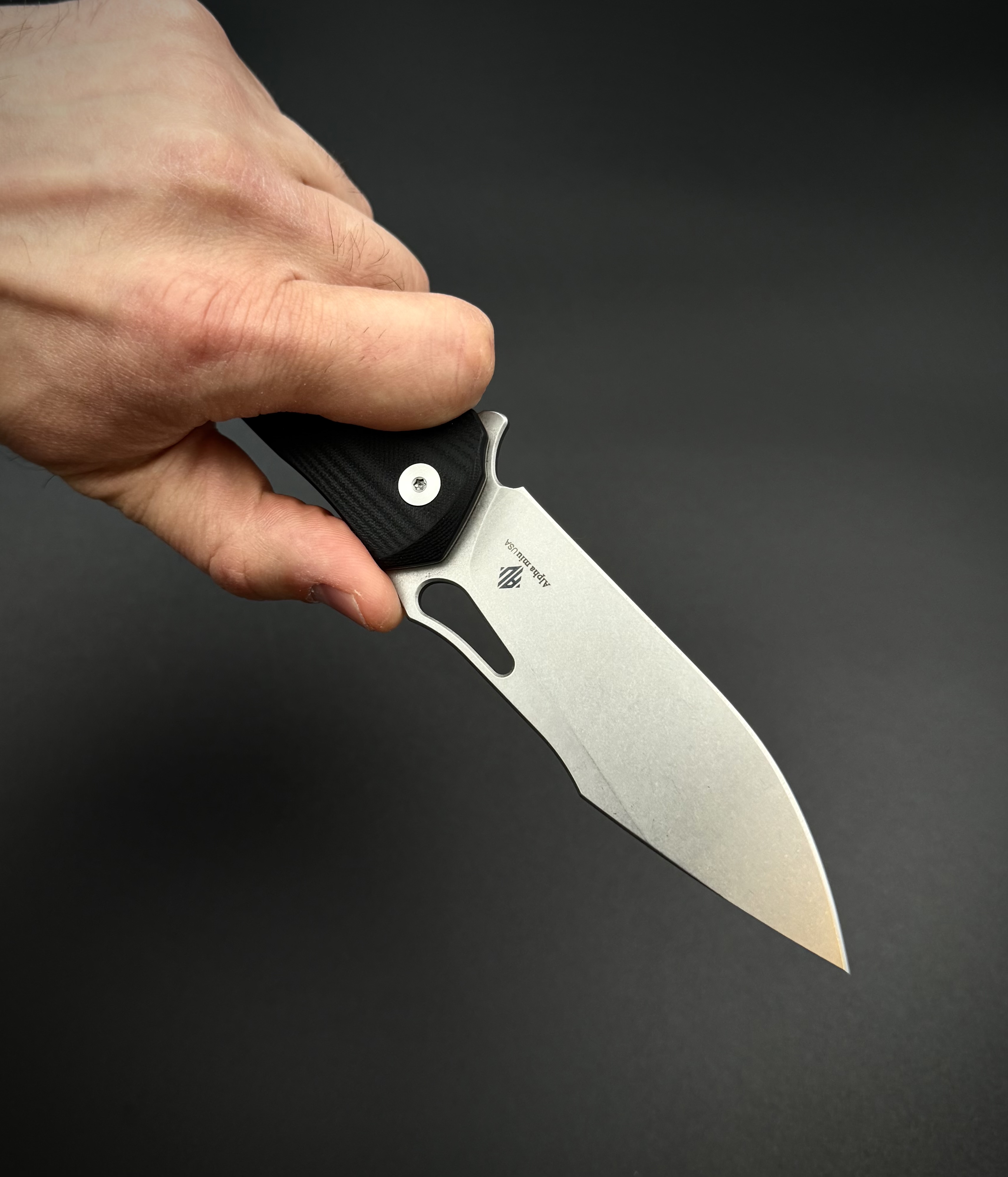 Складной нож Strixor Black Liner Lock n690 Alpha Miu