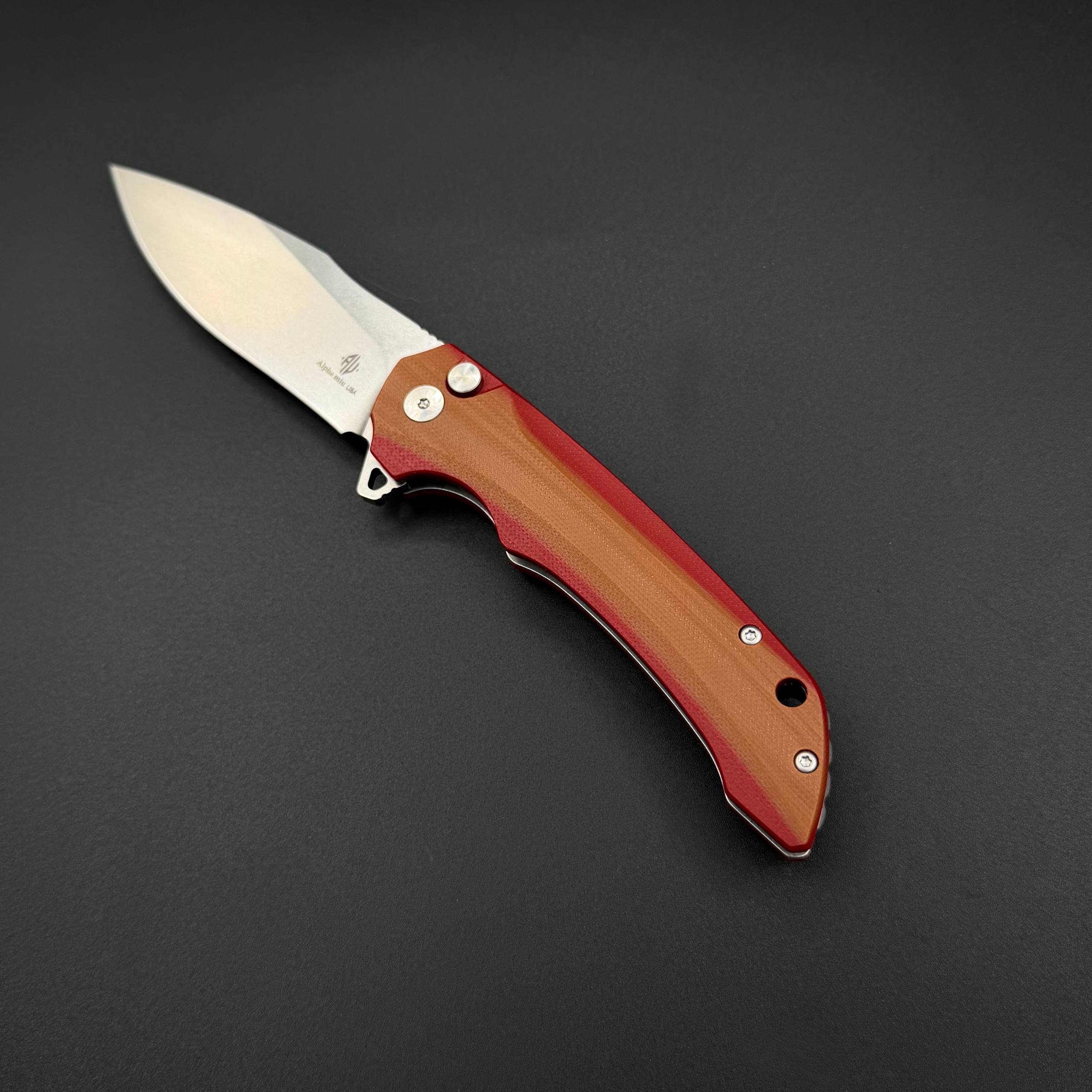 Складной нож Abyss-B n690co G10 Brown Red Alpha Miu