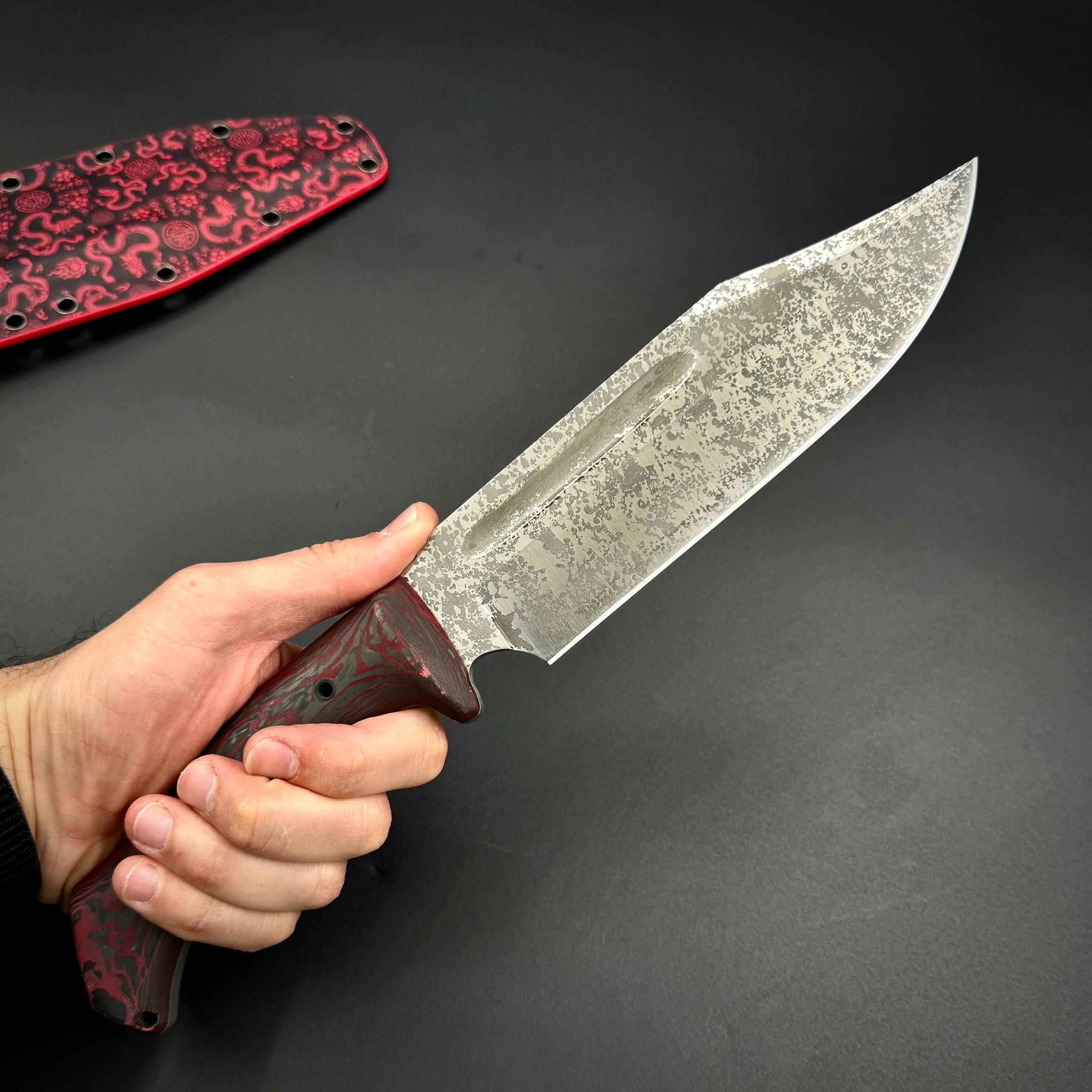 Нож ручной работы Ахиллес 2.0 Red Dragon Custom Max Knives