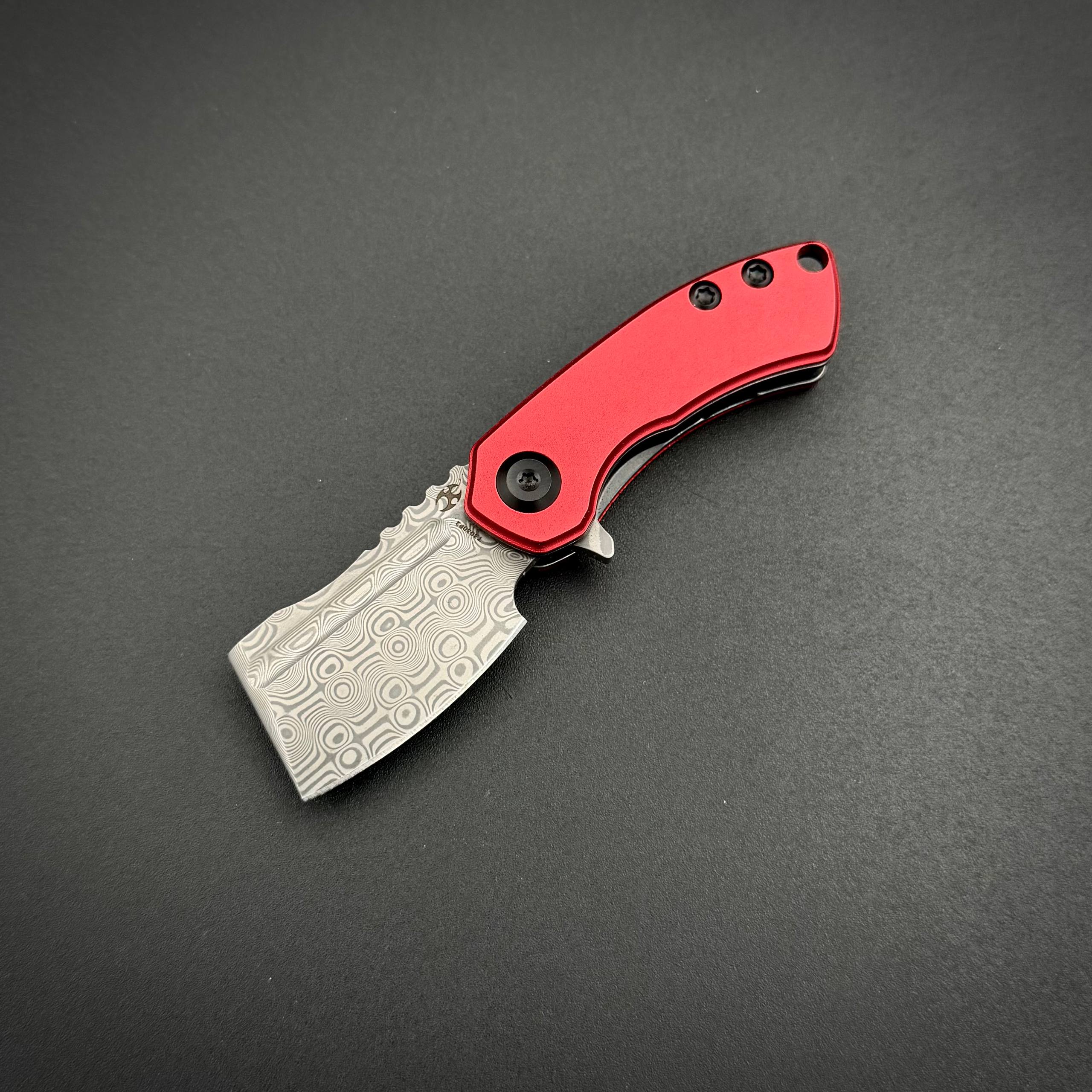 Складной нож Mini Korvid Damascus Red Anodised Aluminium