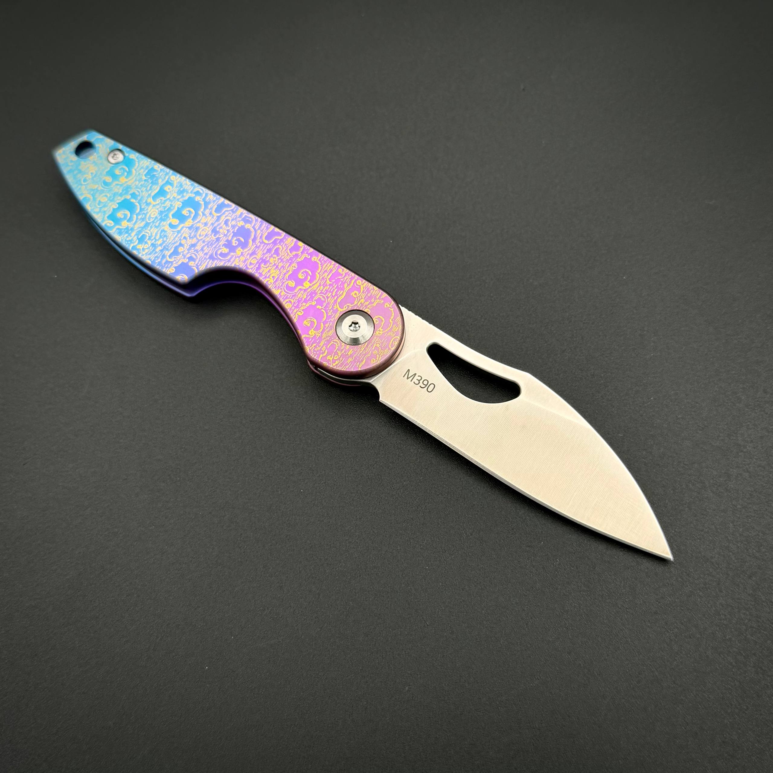 Складной нож ARC Blue Pink M390 Titanium Detent Lock Terra Series