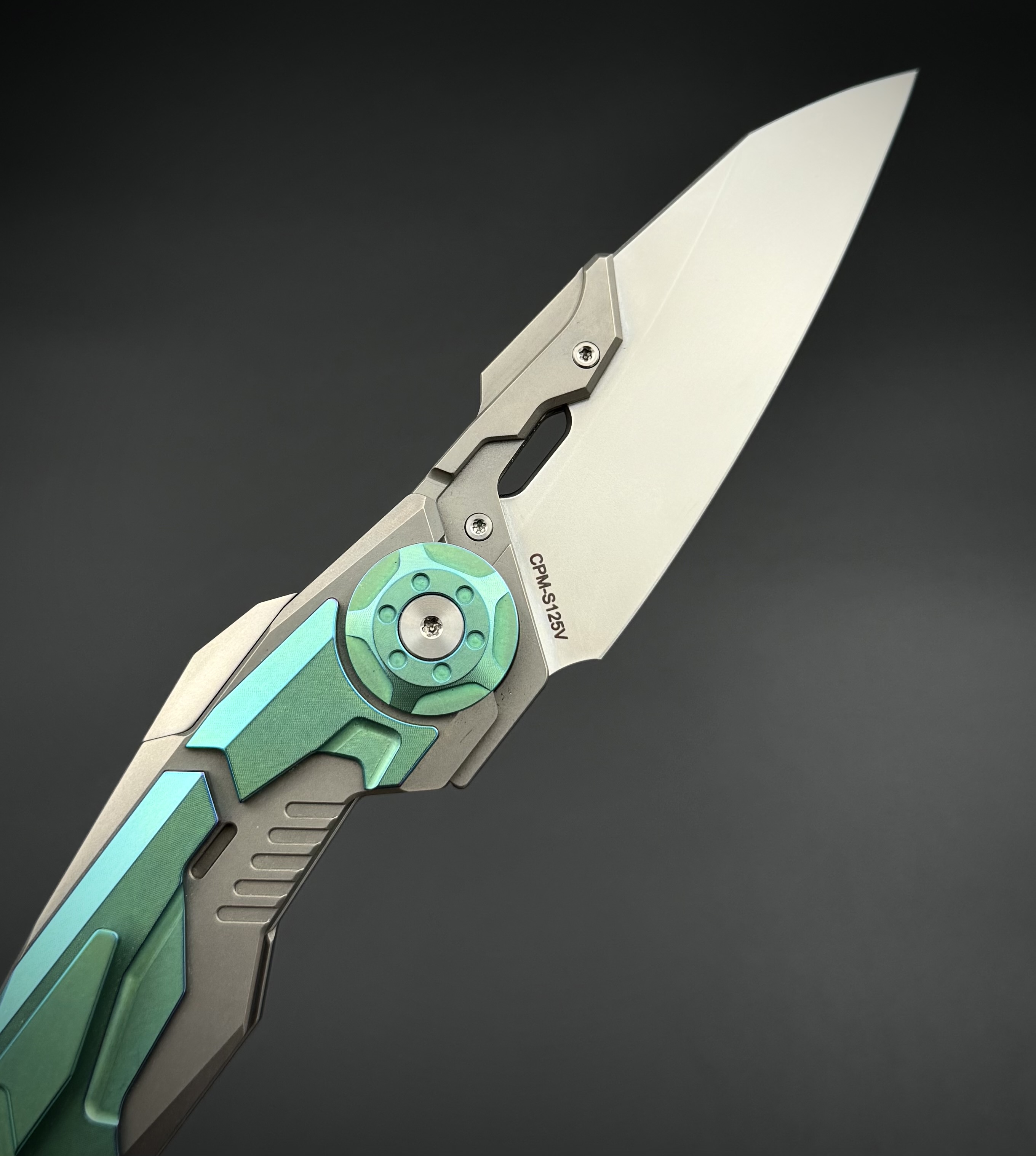 Складной нож интеграл Nexus S125V Green Titanium Alpha Miu