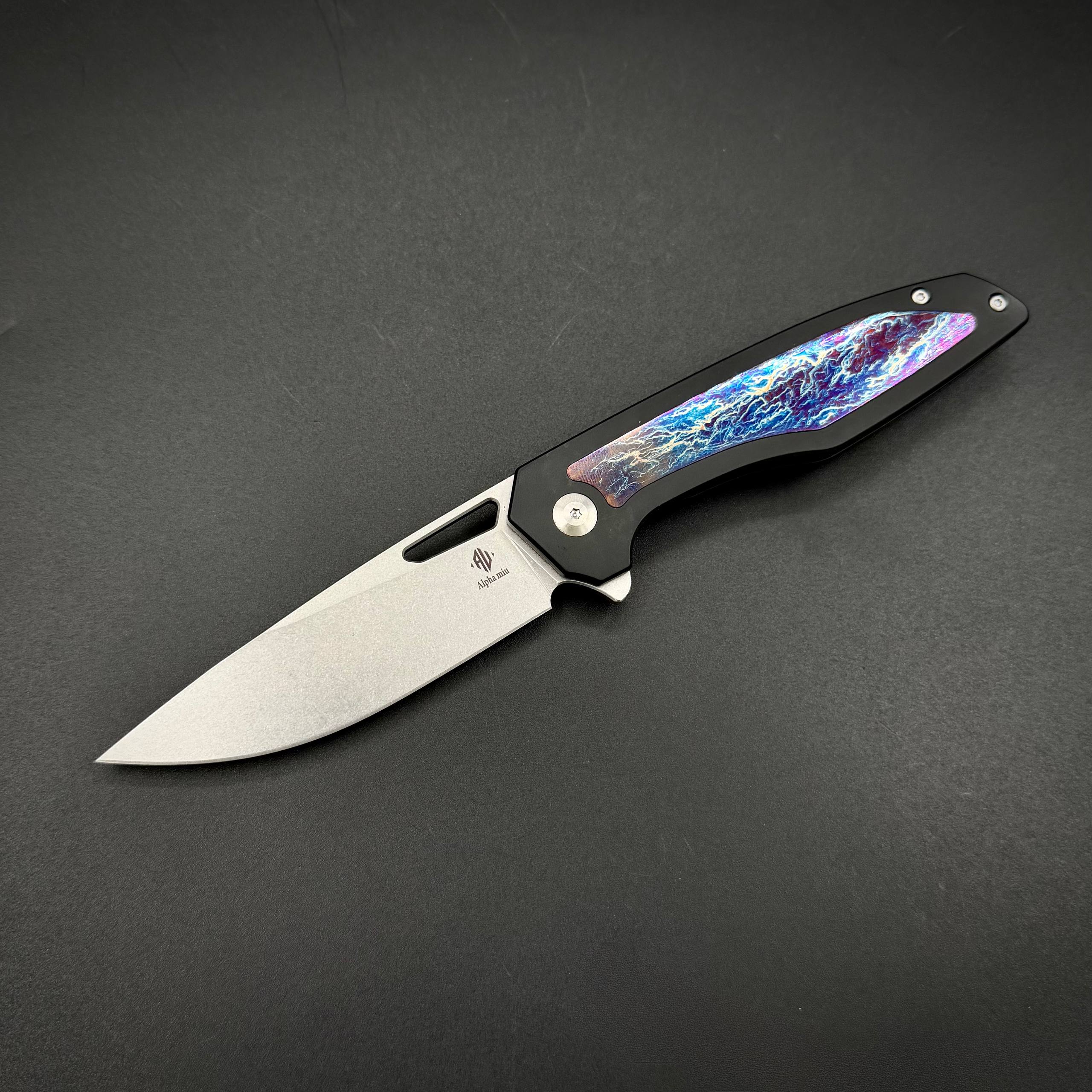 Складной нож Void Black Titanium Drop Point Alpha Miu