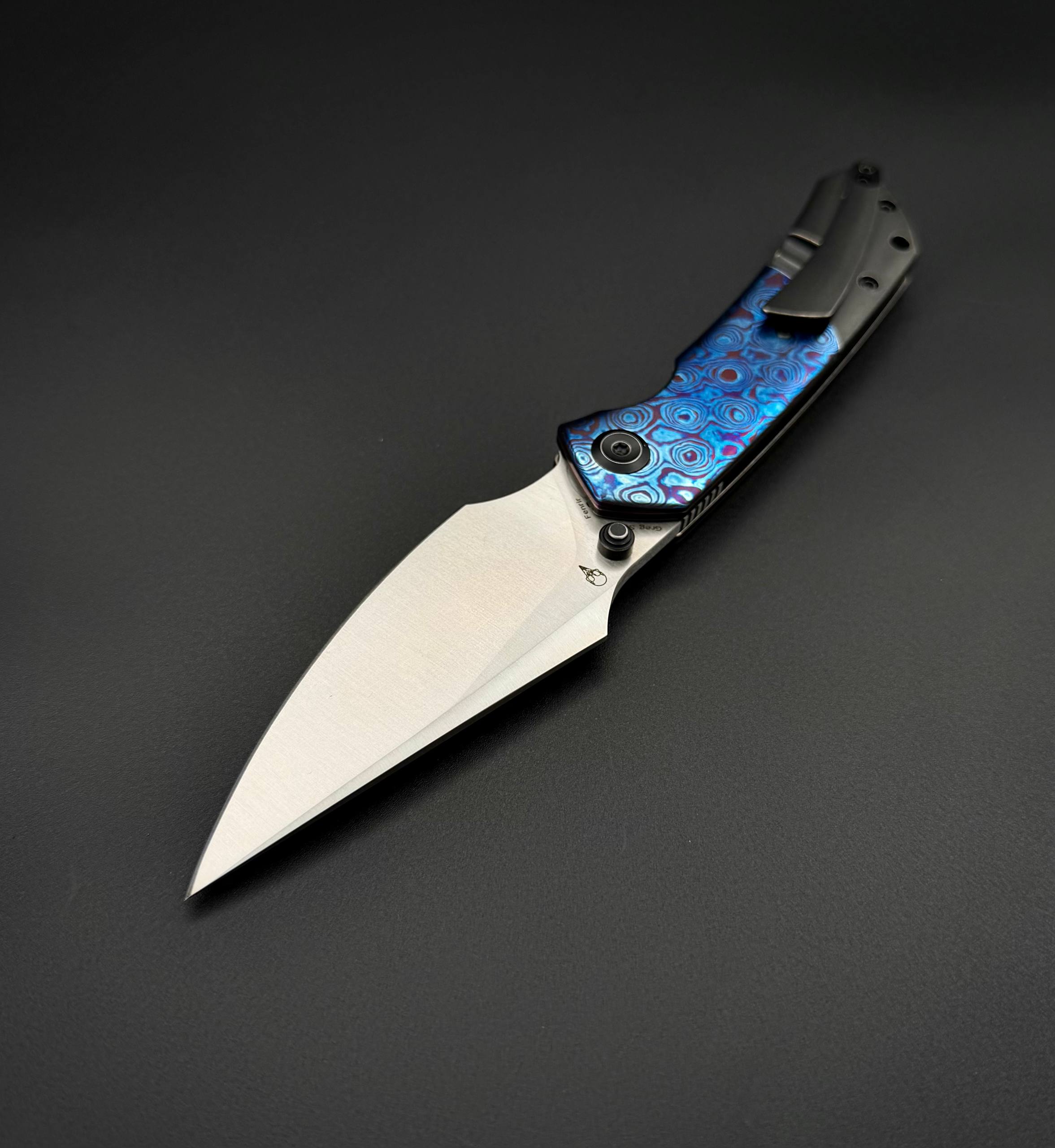 Складной нож Kansept Fenrir Satin CPM s35vn Black Stonewashed Titanium Timascus