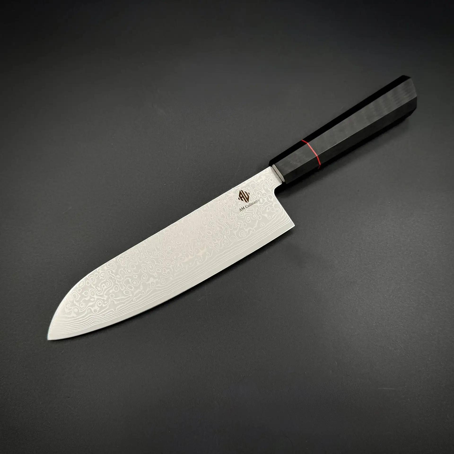 Поварской нож Сантоку AM Culinaire Damascus G10 AM-GCF14