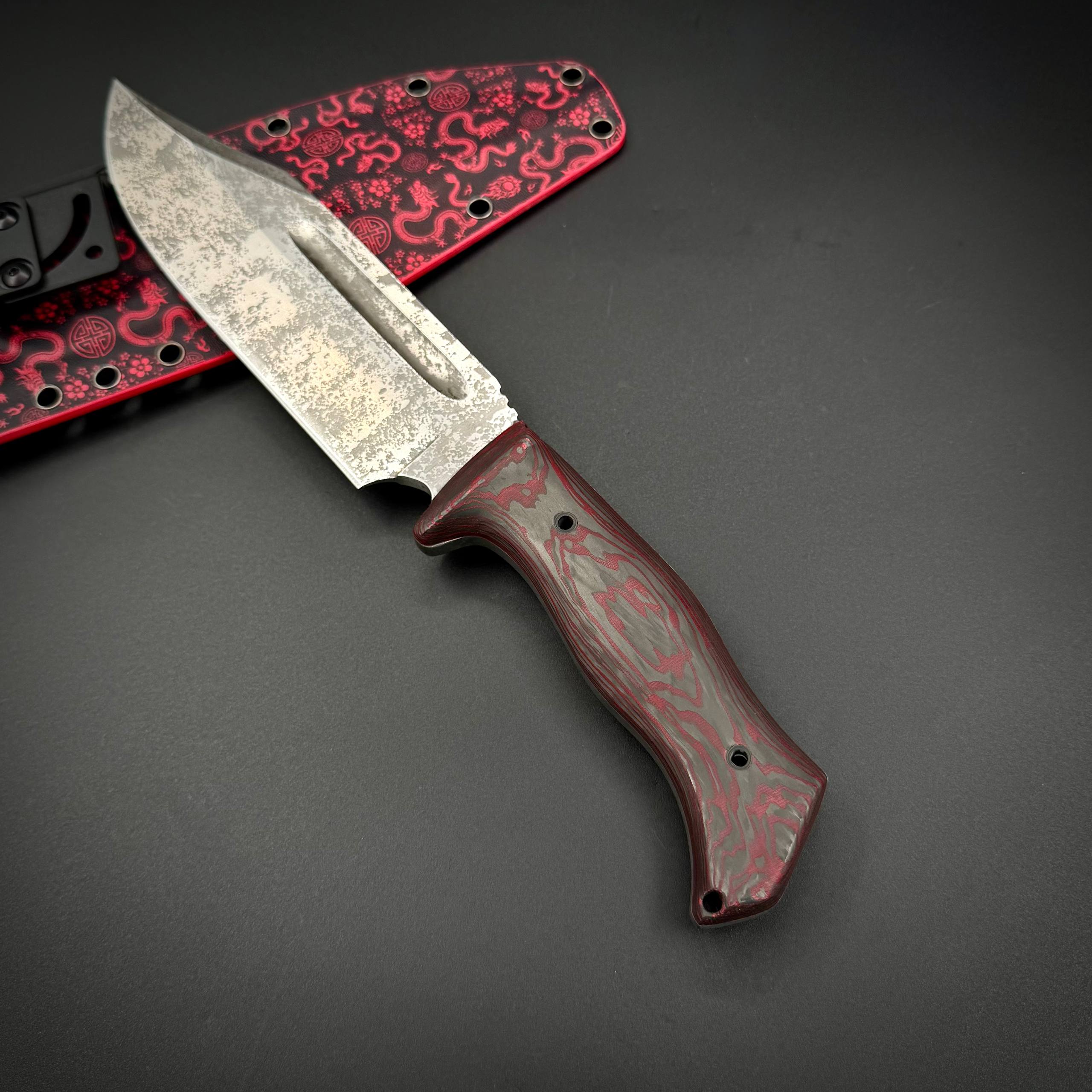 Нож ручной работы Ахиллес 2.0 Red Dragon Custom Max Knives