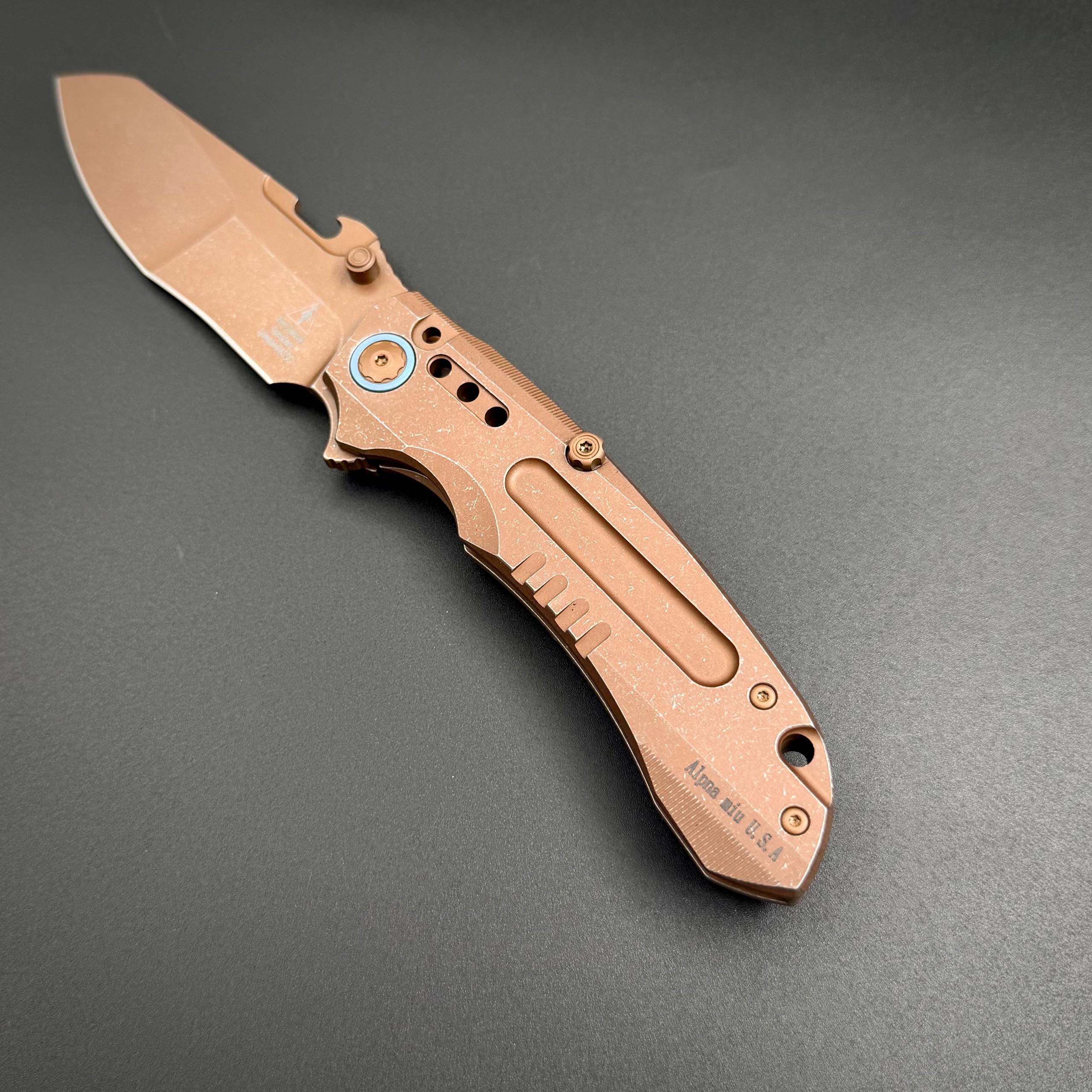 Складной тактический нож Martian n690co Titanium Sand Alpha Miu