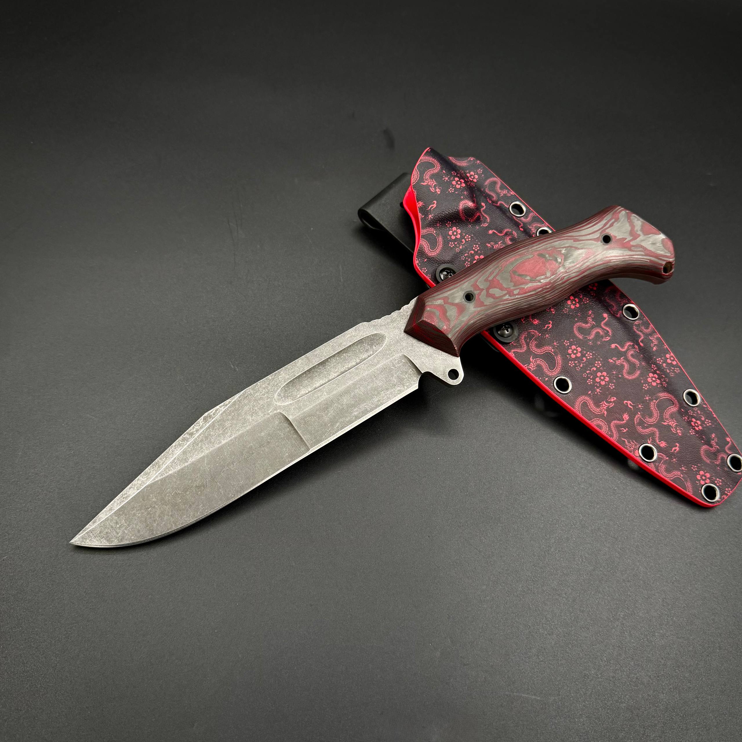 Нож ручной работы Ахиллес Red Dragon Custom Max Knives