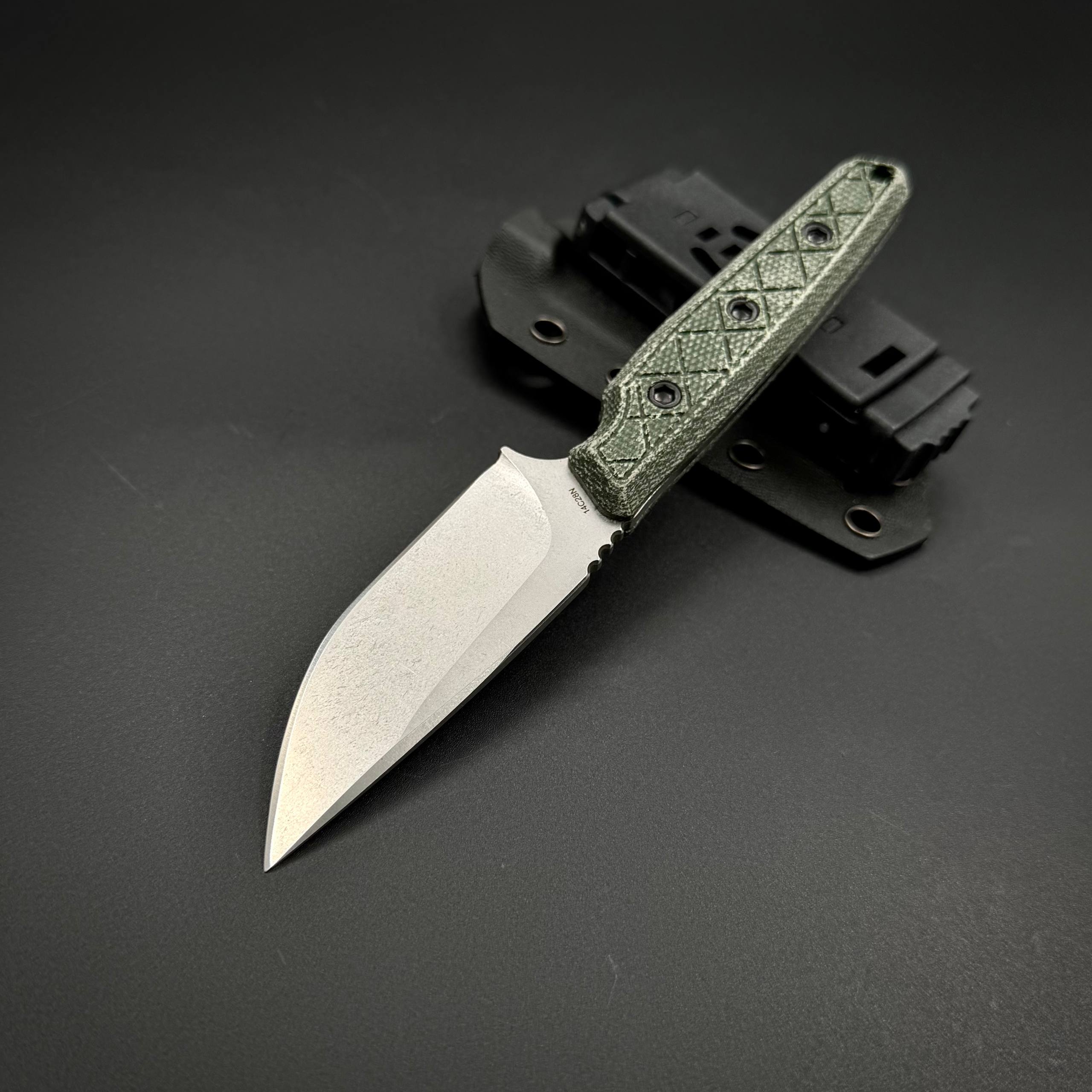Нож скиннер HX OUTDOORS MAVERICK Sandvik 14C28N Green Micarta
