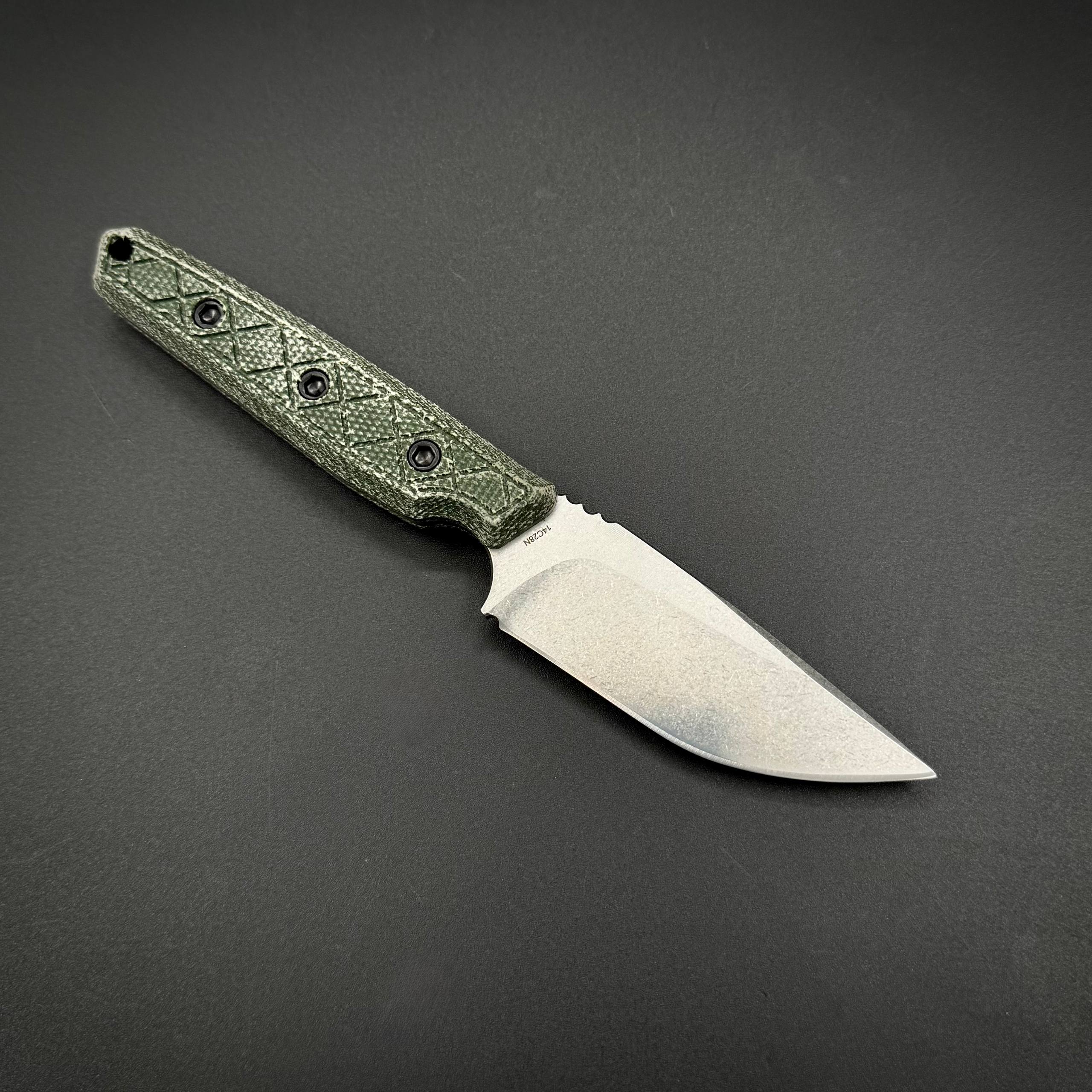 Нож скиннер HX OUTDOORS MAVERICK Sandvik 14C28N Green Micarta