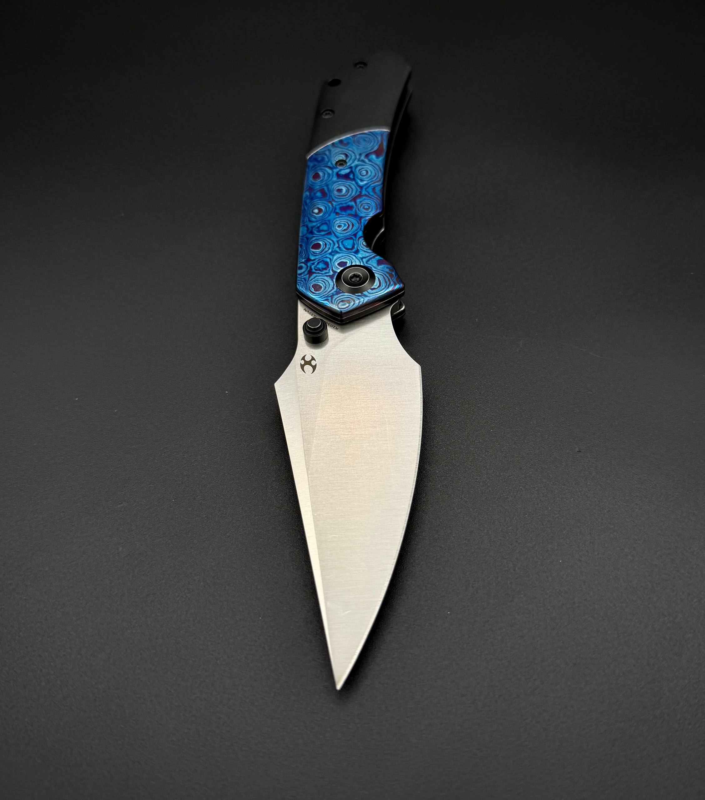 Складной нож Kansept Fenrir Satin CPM s35vn Black Stonewashed Titanium Timascus