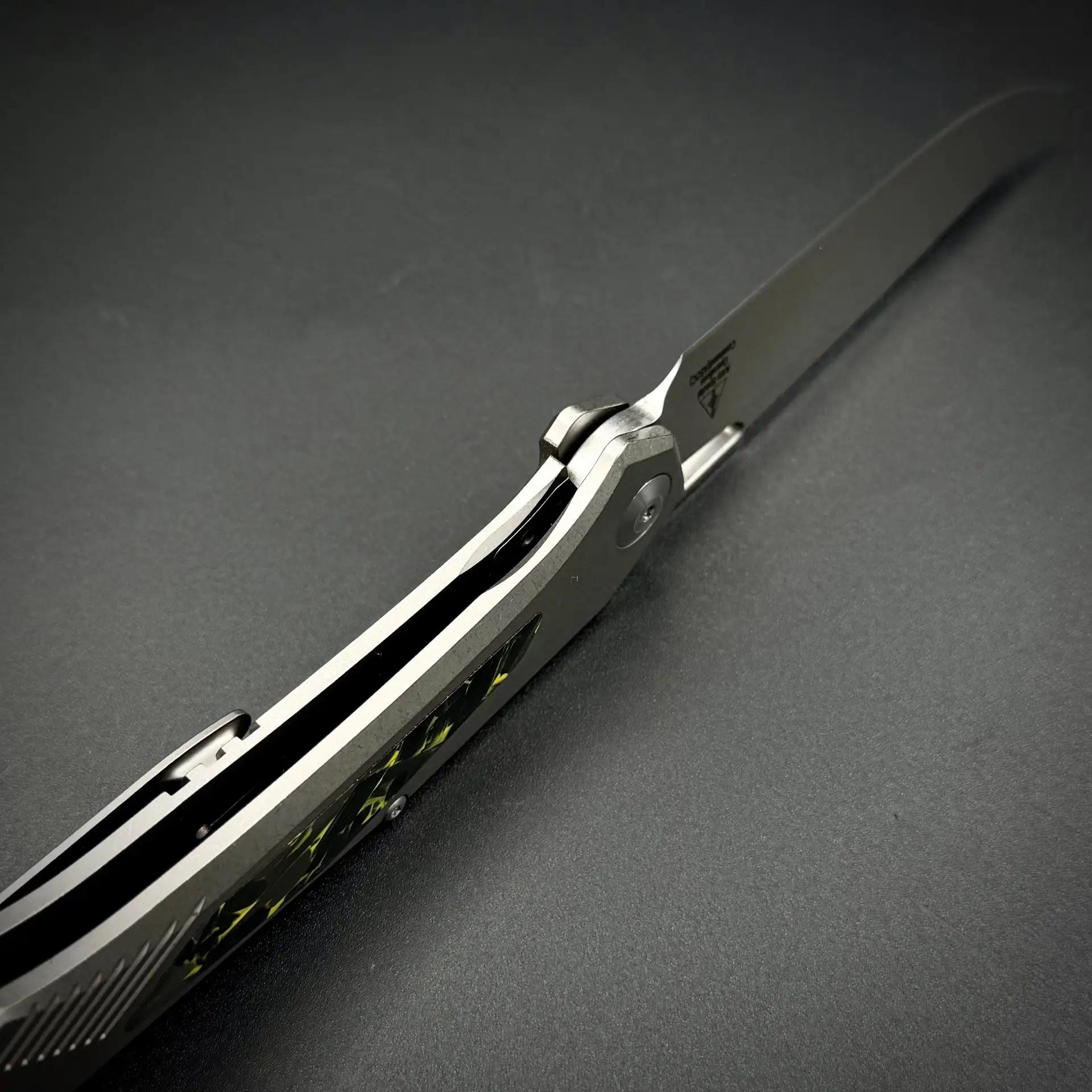 Складной нож Vigil n690co Titanium Carbon Fiber T107 Yellow Alpha Miu