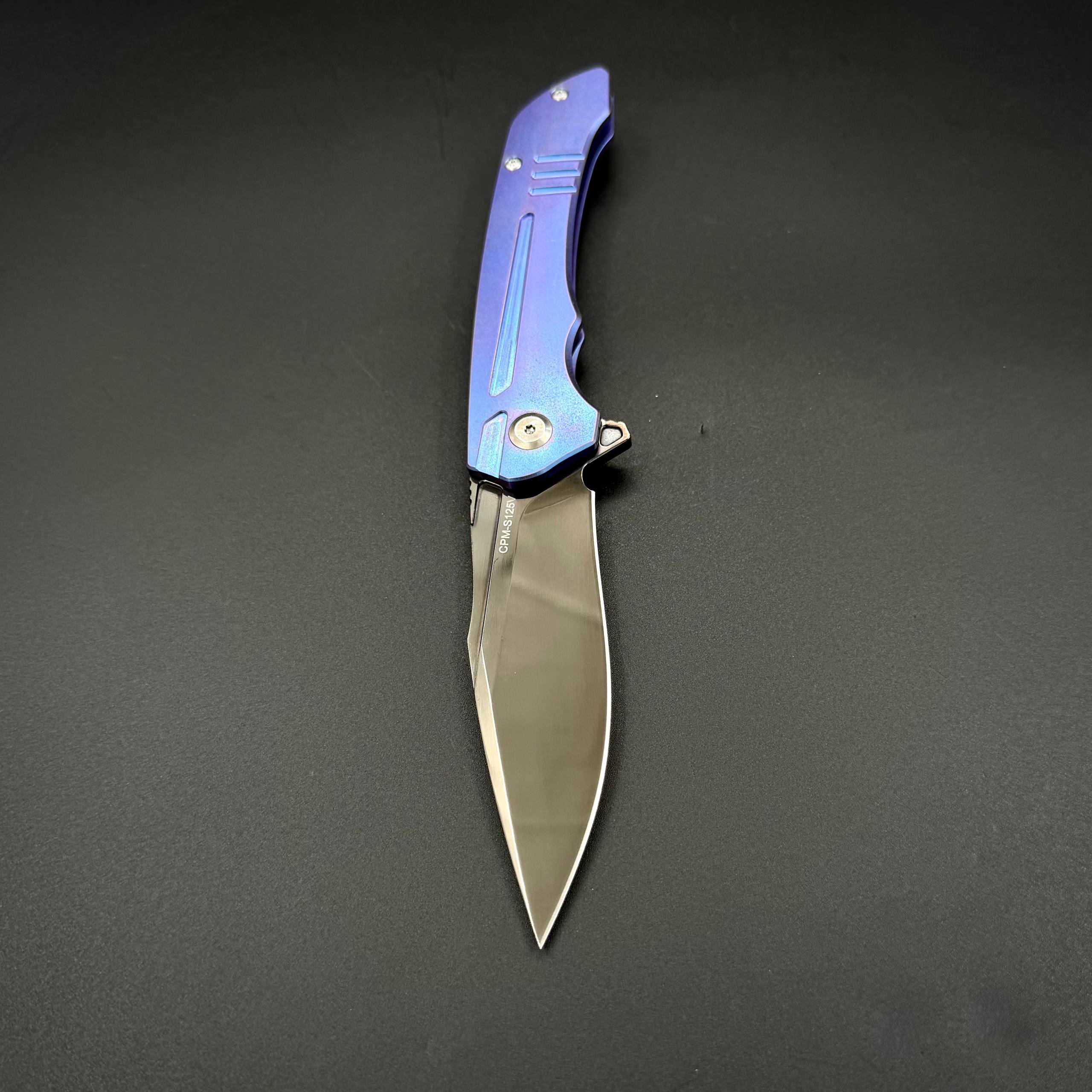 Складной нож Abyss CPM S125V Titanium Blue Alpha Miu