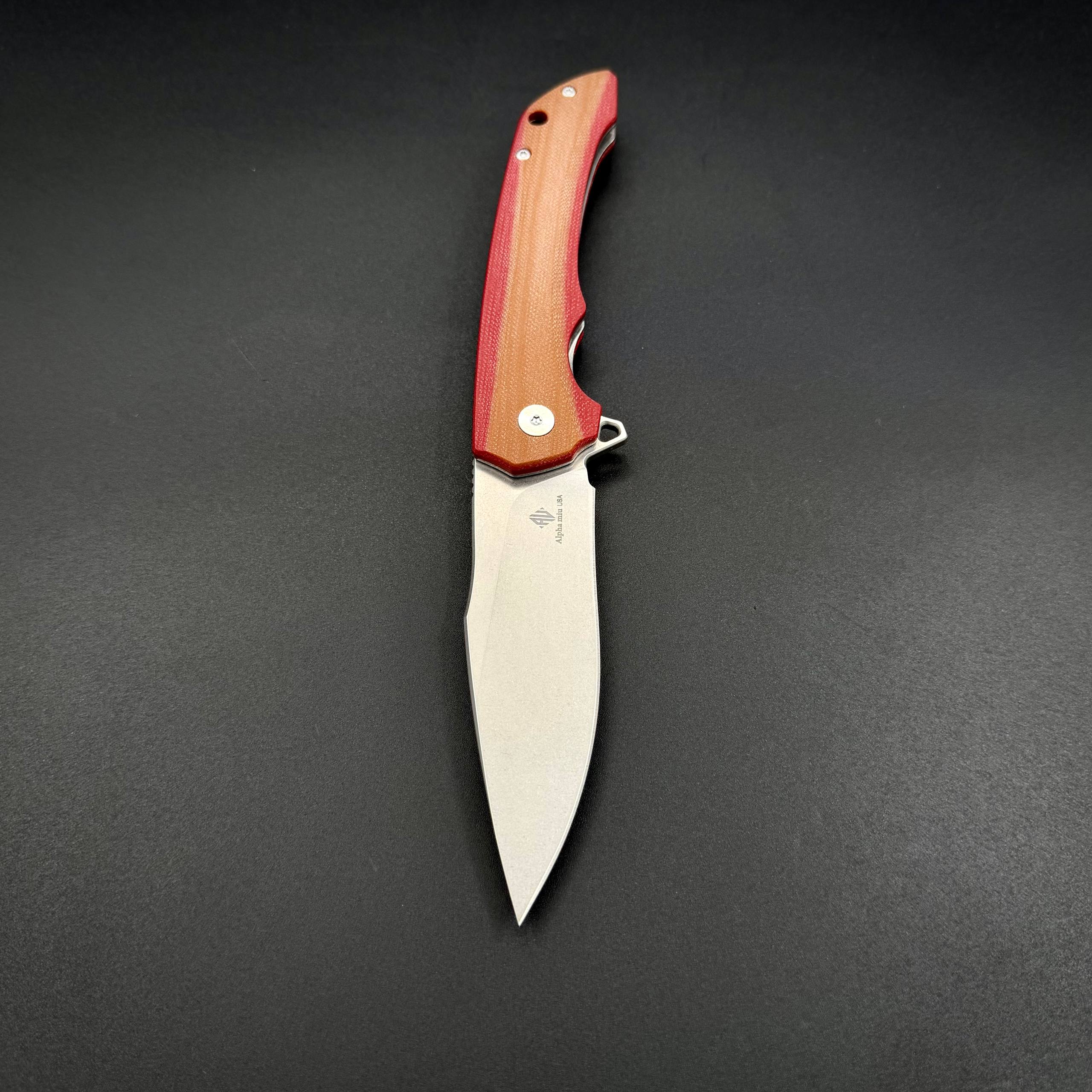 Складной нож Abyss-L n690co G10 Brown Red Alpha Miu