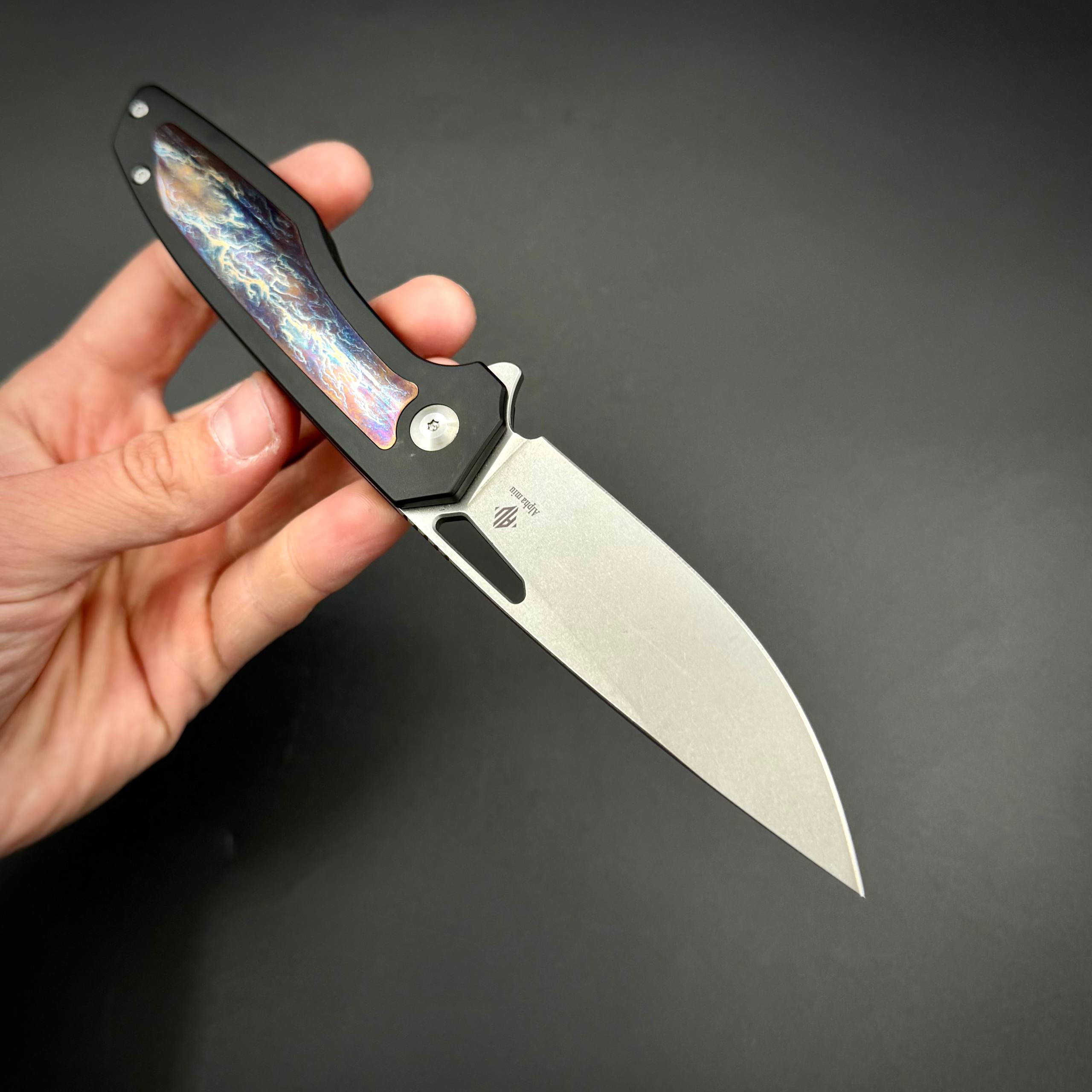 Складной нож Void Black Titanium Drop Point Alpha Miu