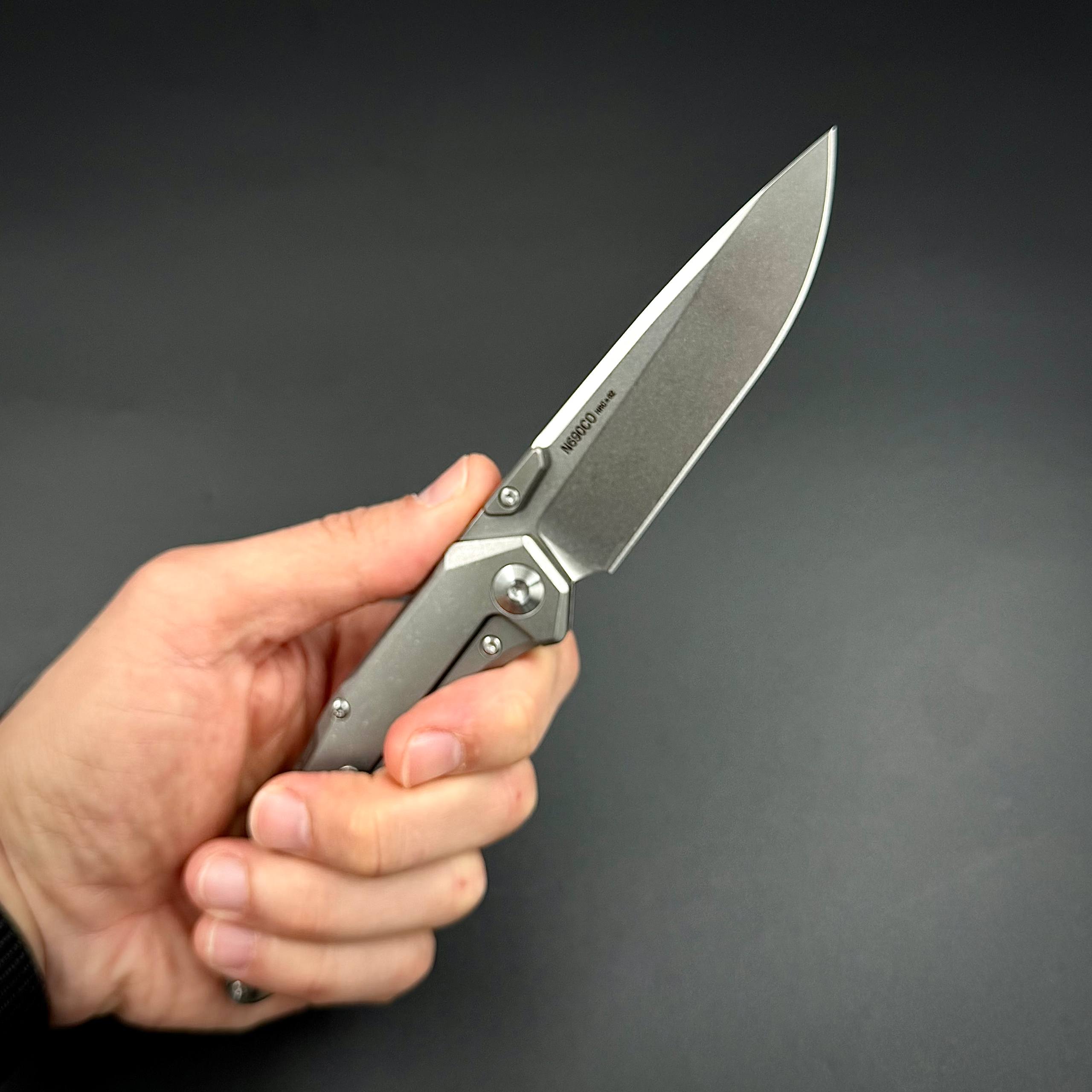 Складной нож Vigil n690co Titanium Carbon Fiber T108 Red Alpha Miu