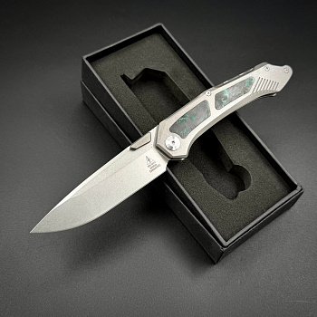 Складной нож Vigil n690co Titanium Carbon Fiber T108 Green Alpha Miu