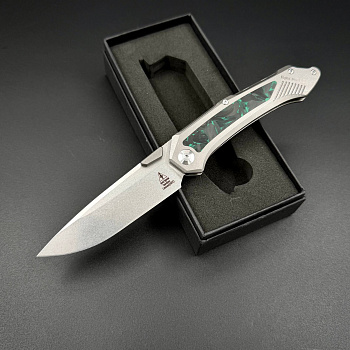 Складной нож Vigil n690co Titanium Carbon Fiber T106 Green Alpha Miu