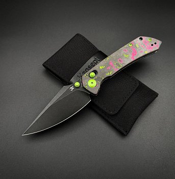 Складной нож Kansept Fenrir Black Stowashed CPM S35VN 80S Camo Carbon Fiber
