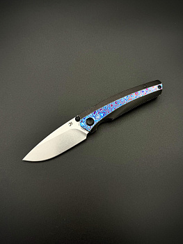 Складной нож Kansept Knives Raven, сталь CPM 20CV, SW, рукоять титан/тимаскус