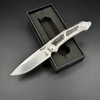 Складной нож Vigil n690co Titanium Carbon Fiber T108 Yellow Alpha Miu